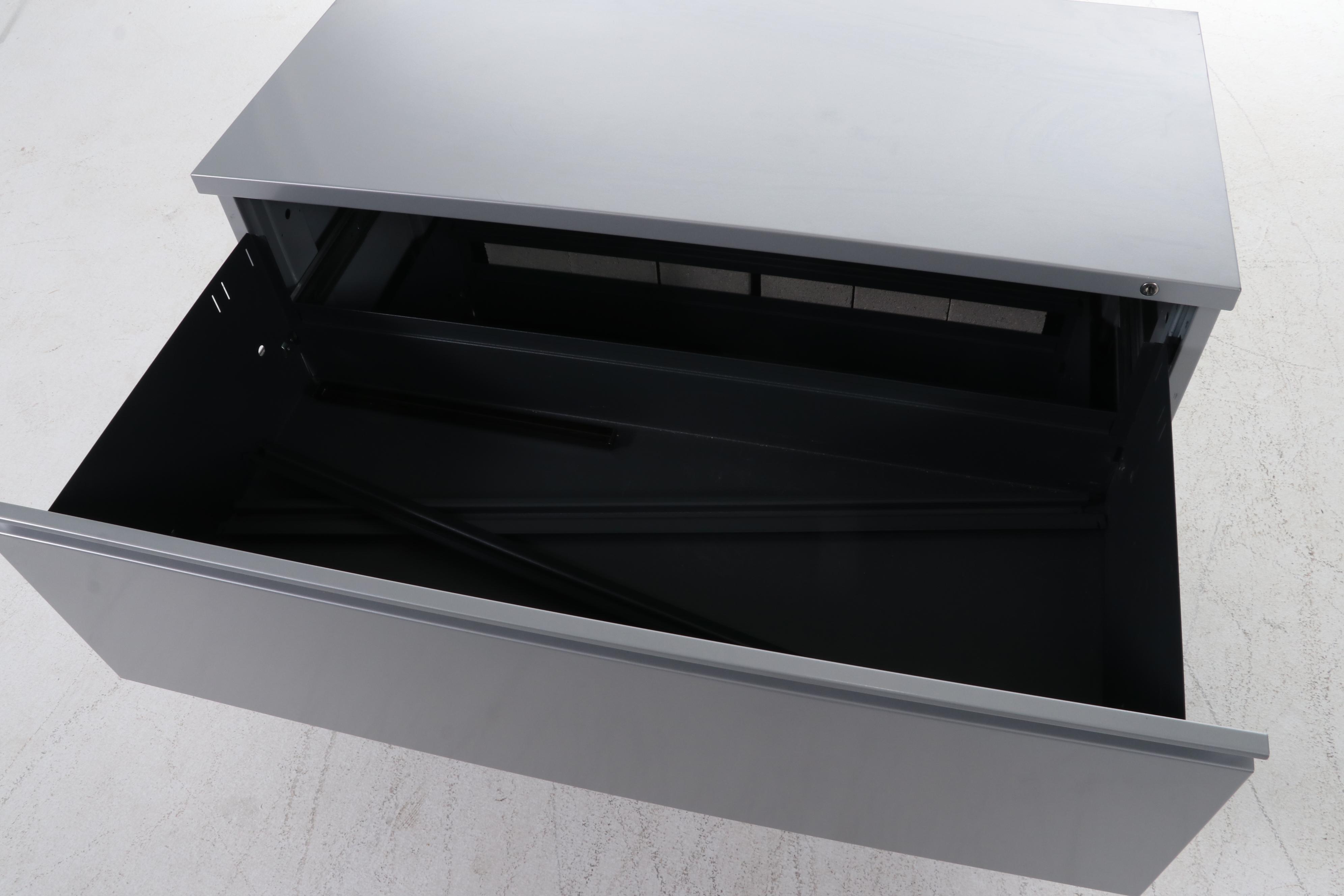 Herman Miller Stainless Steel Two-Drawer Lateral File Cabinet