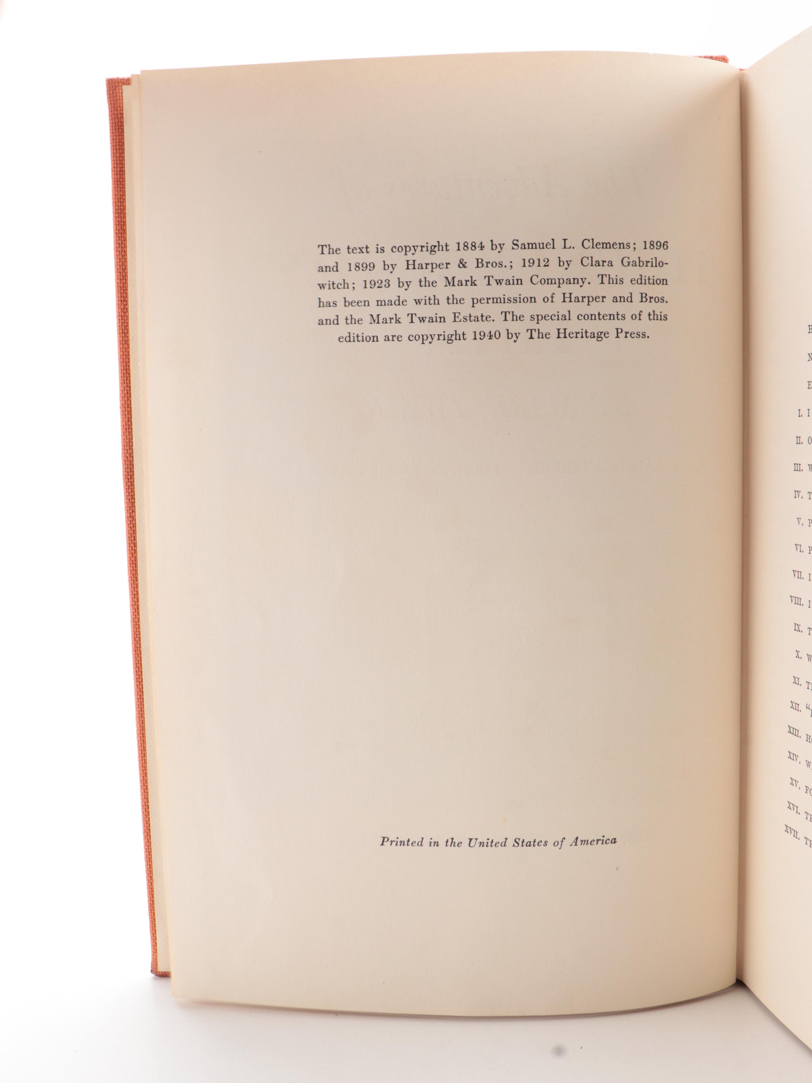 Norman Rockwell Signed "The Adventures of Huckleberry Finn" by Mark Twain, 1940