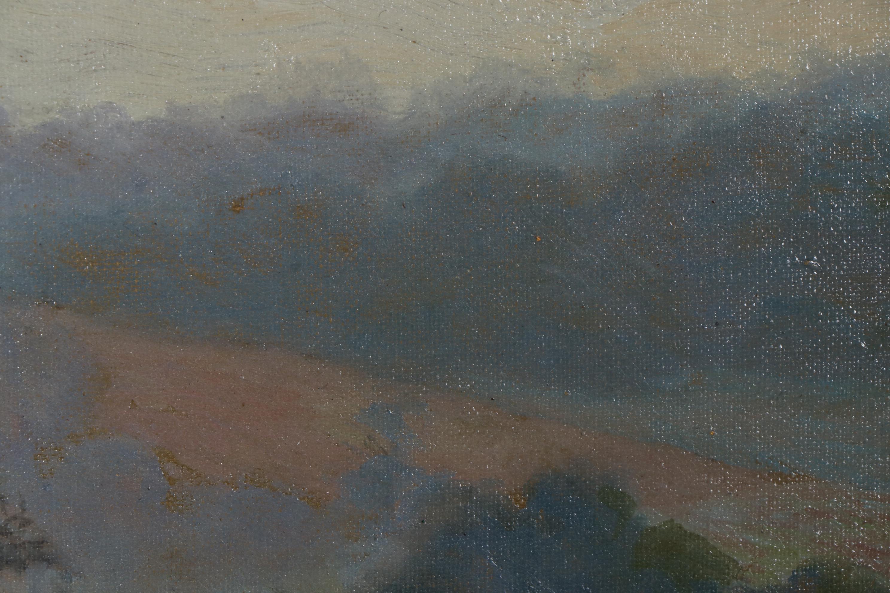 William Henry Drake Pastoral Farm Scene Oil Painting, 1908