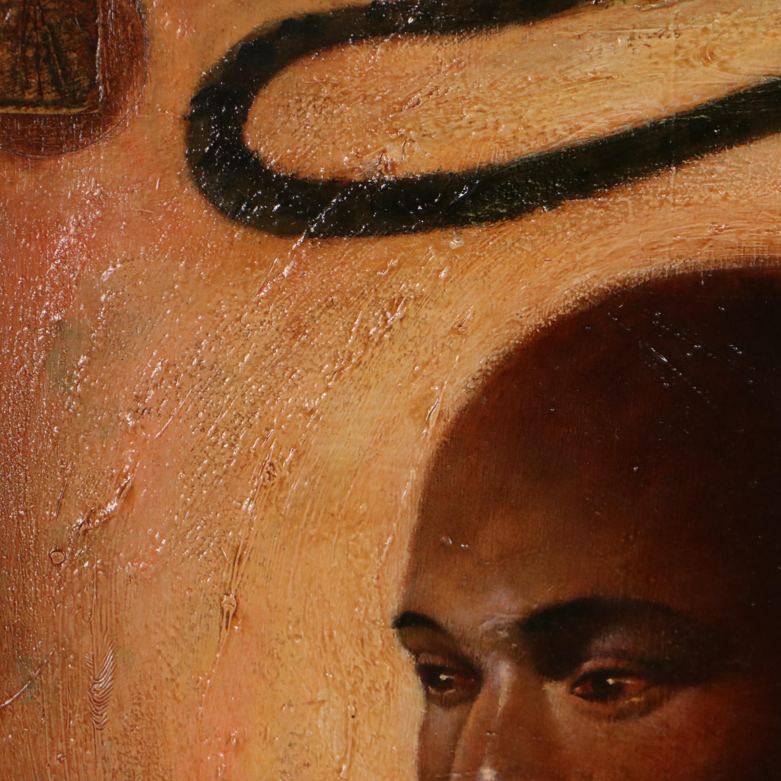 Joseph Daniel Fiedler Oil Painting "Snakeman," 21st Century