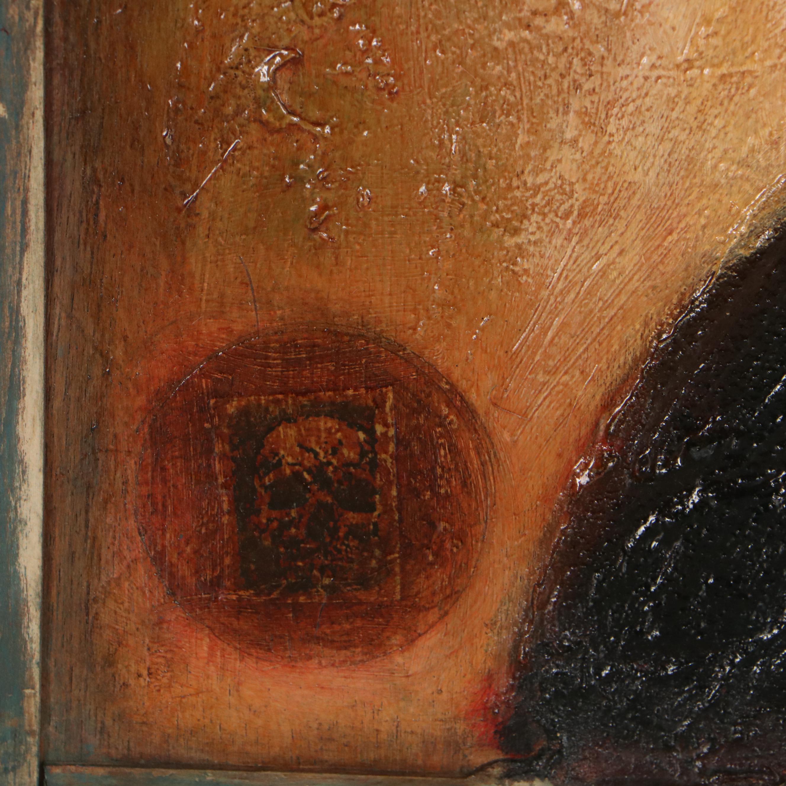 Joseph Daniel Fiedler Oil Painting "Snakeman," 21st Century