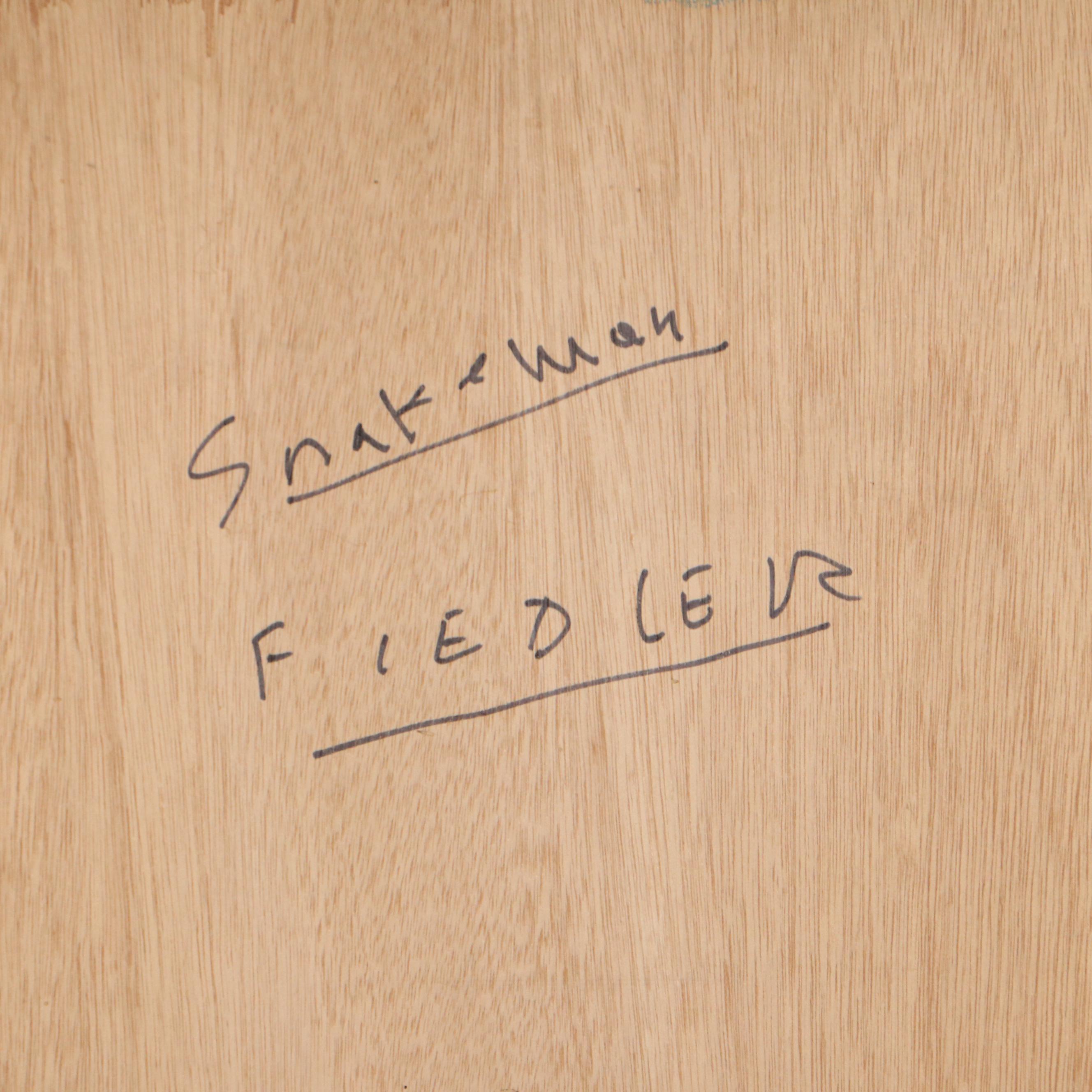 Joseph Daniel Fiedler Oil Painting "Snakeman," 21st Century