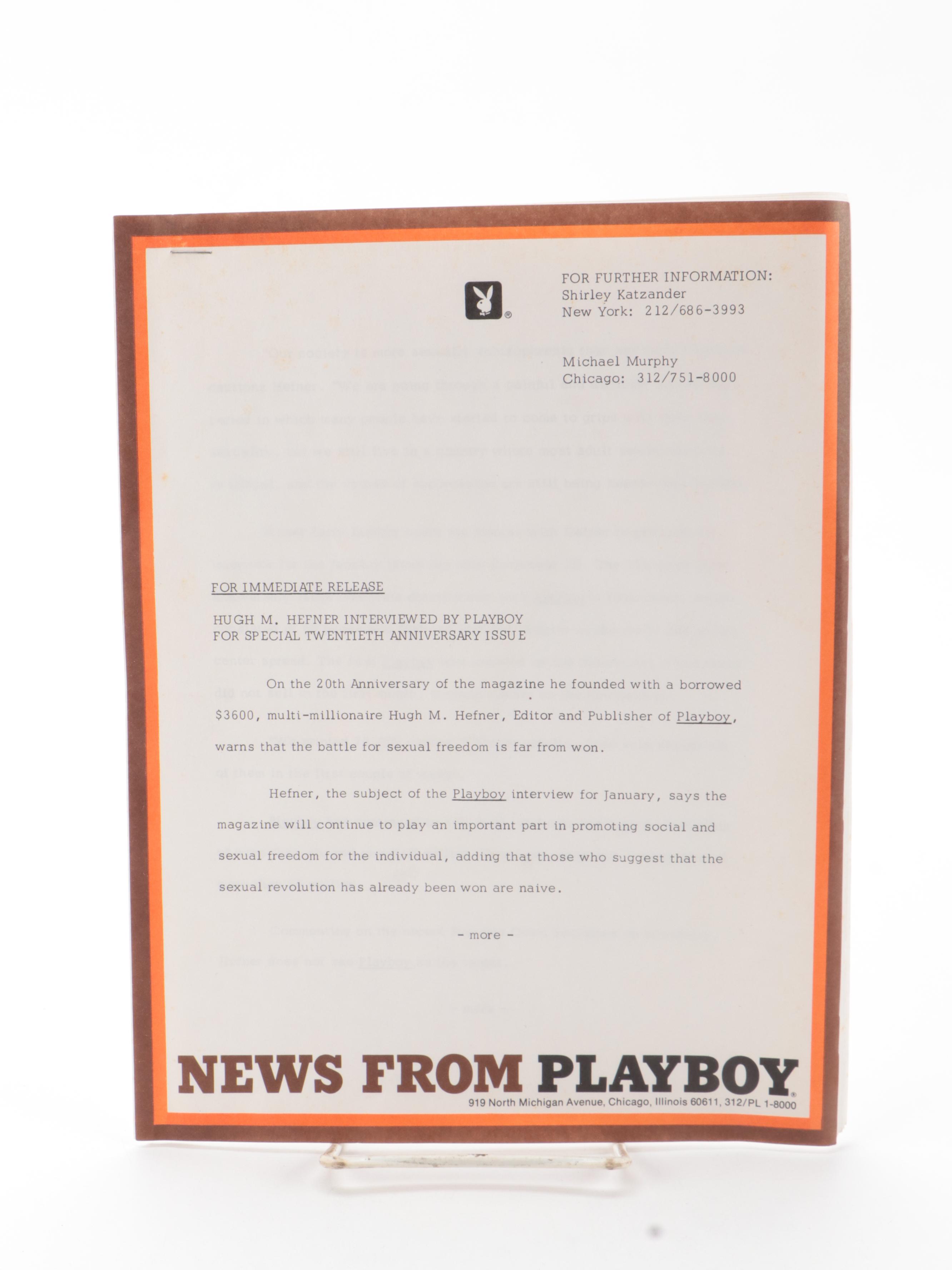 Playboy "20th Anniversary Issue" Magazine, January 1974