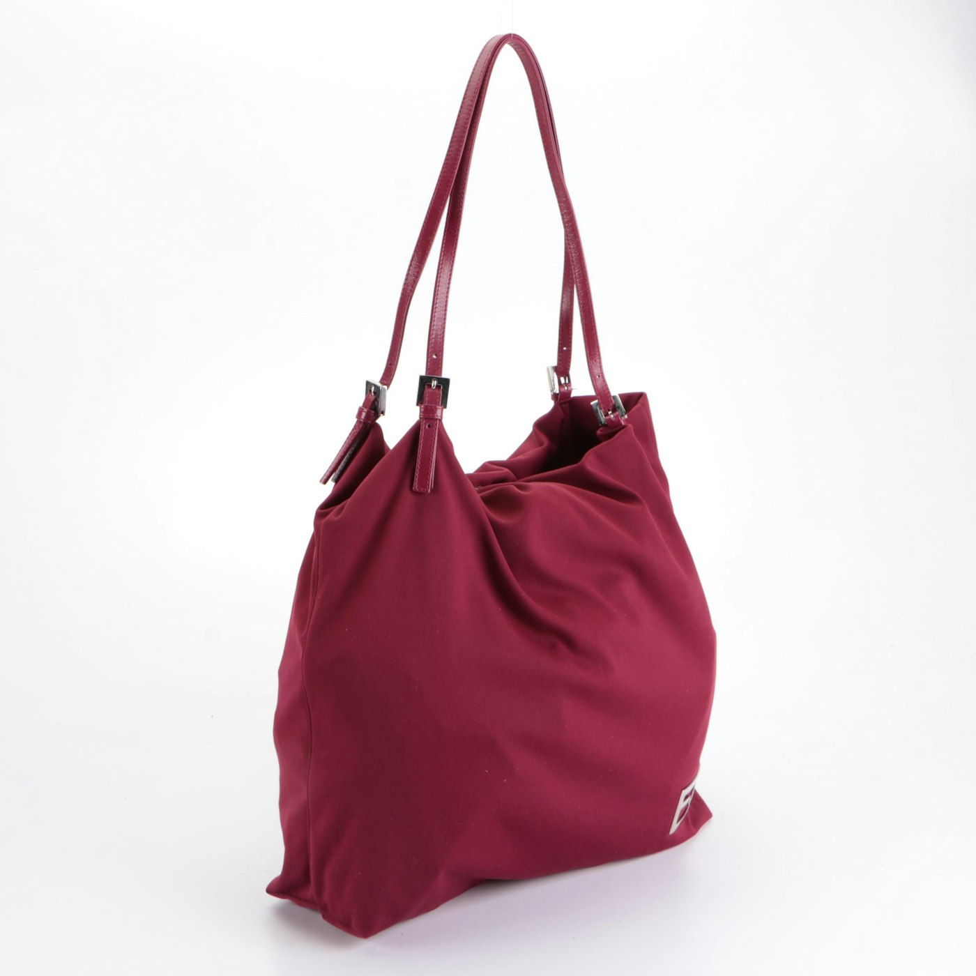 Fendi Tote Bag in Burgundy Fabric with Leather Trim | EBTH