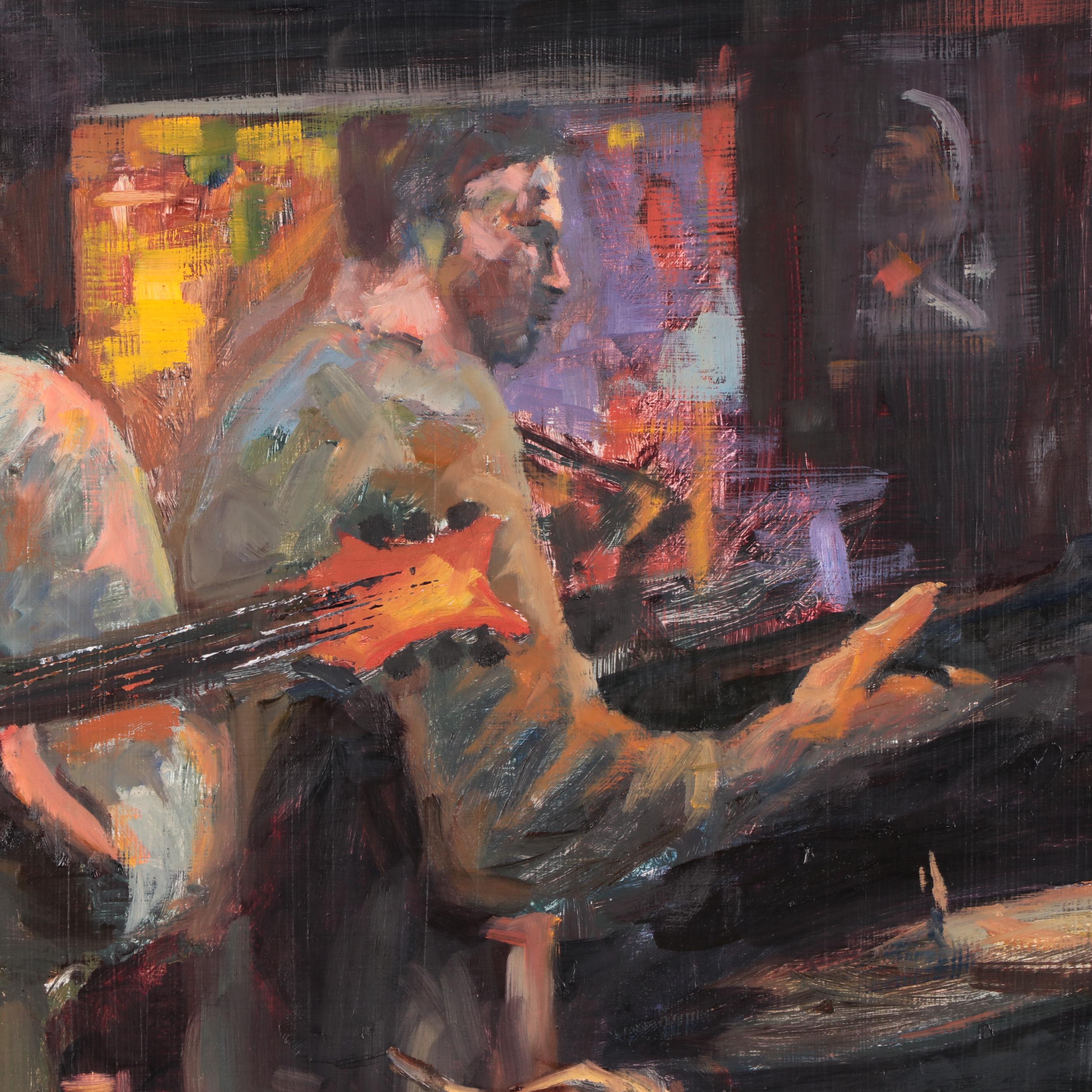 Kaz Ooka Large-Scale Oil Painting of Musicians, 2006