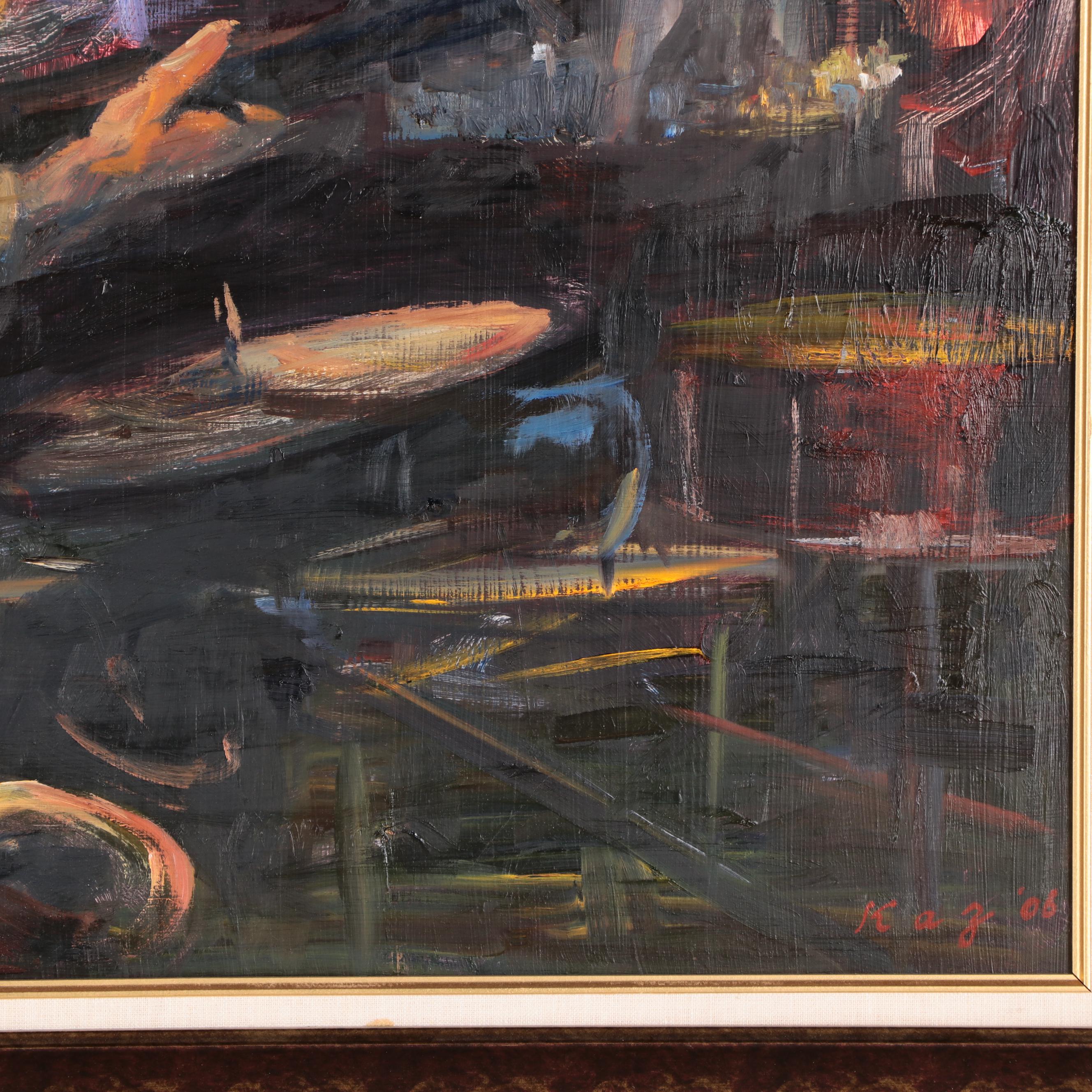 Kaz Ooka Large-Scale Oil Painting of Musicians, 2006