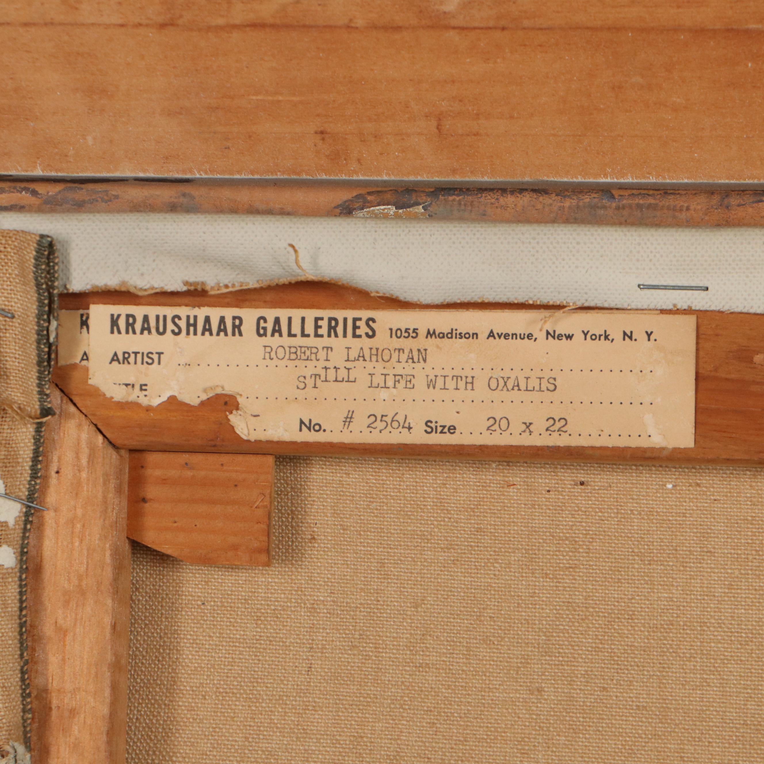 Robert Lewis Lahotan Oil Painting "Still Life with Oxalis"