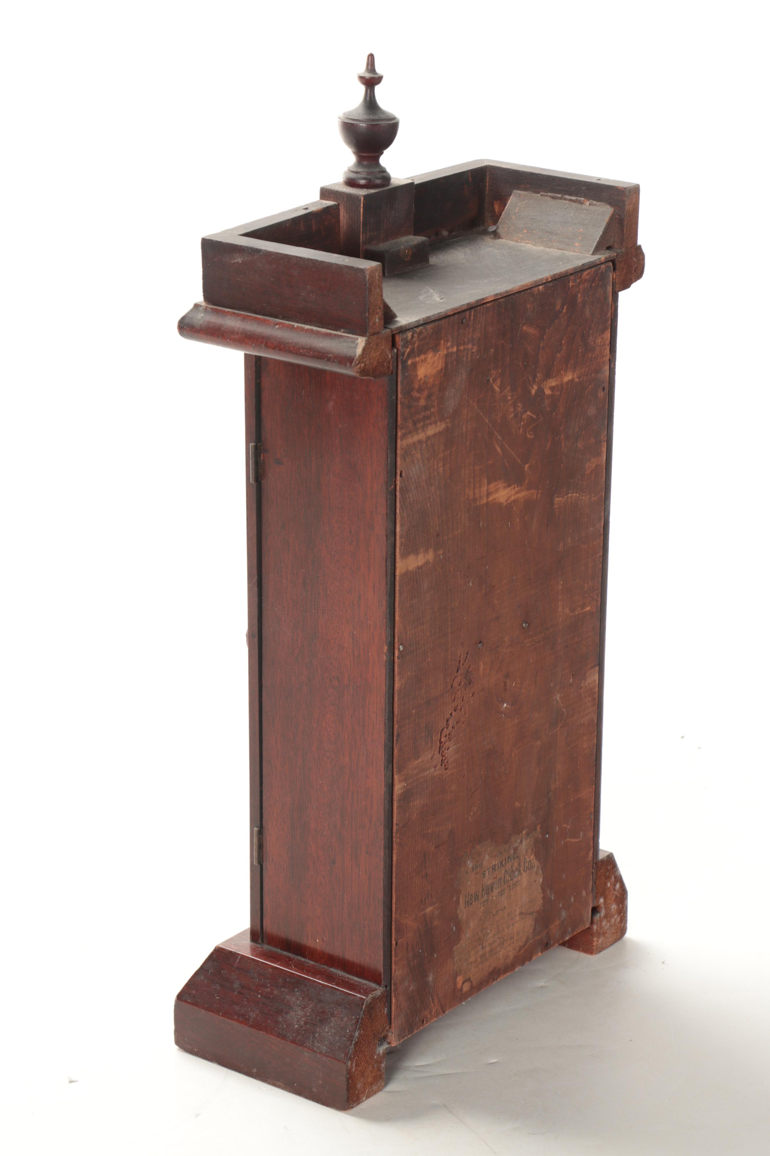 New Haven Clock Company 8 Day Mahogany Shelf Clock, Late 19th Century