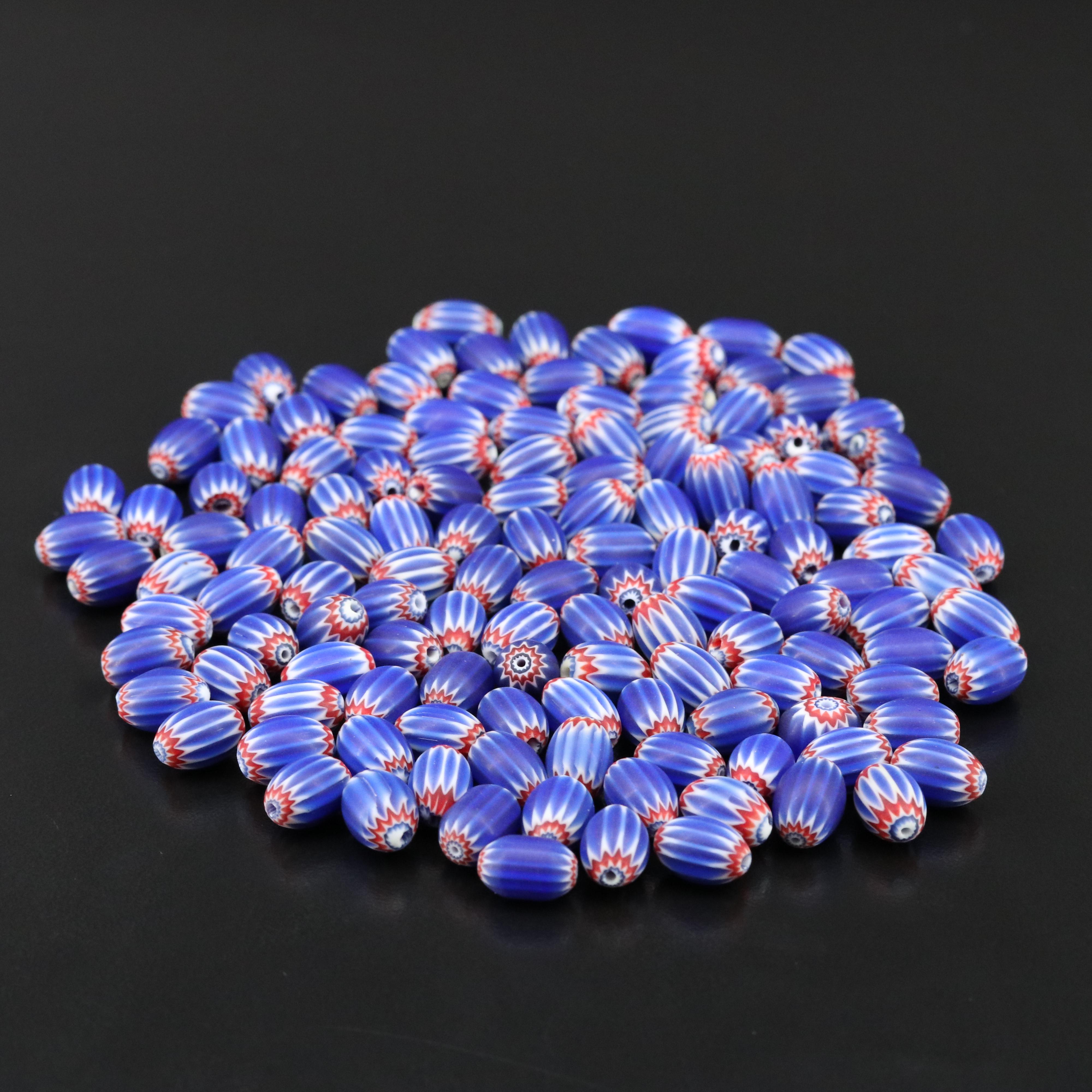 Loose 6 Layer Trade Glass Chevron Beads