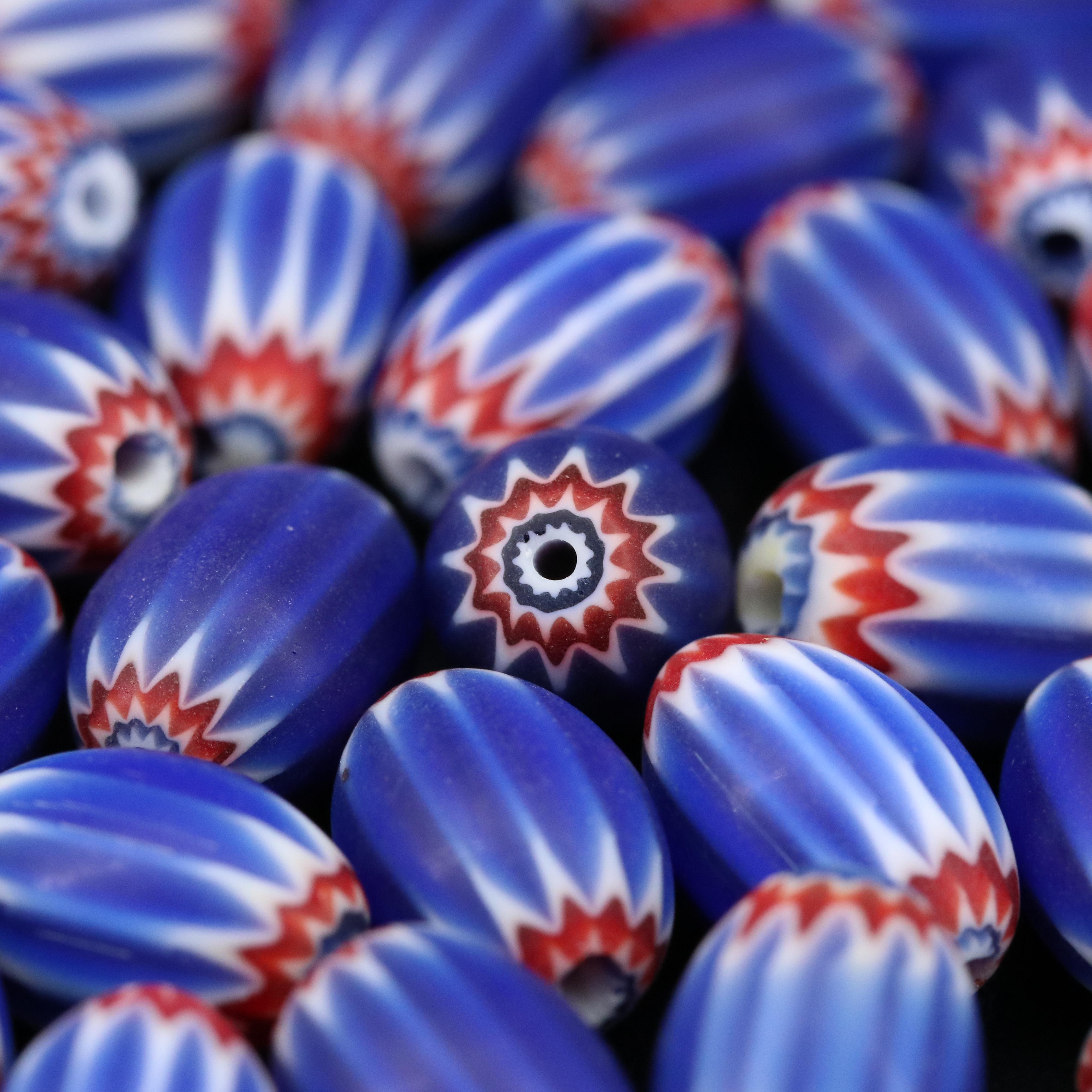 Loose 6 Layer Trade Glass Chevron Beads