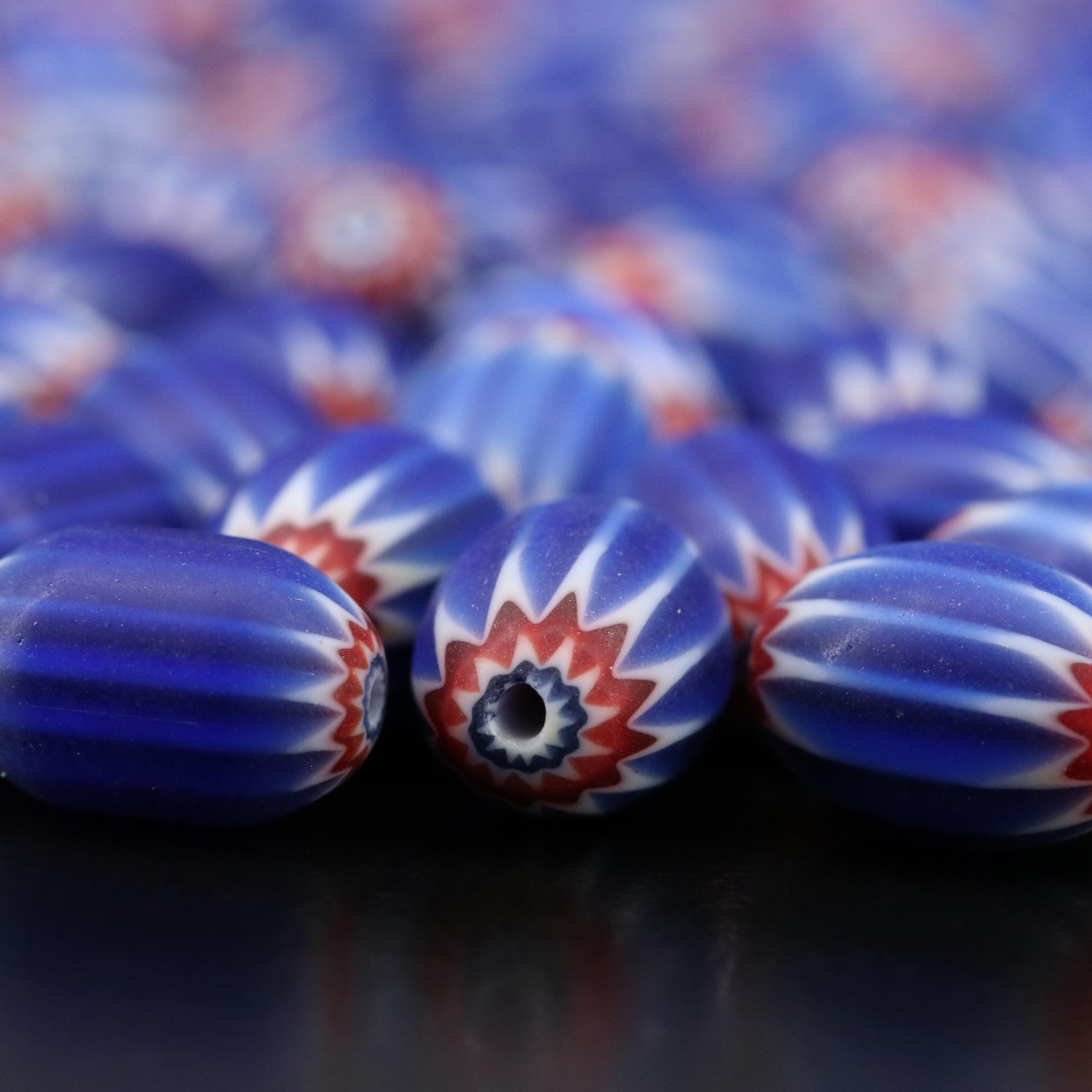 Loose 6 Layer Trade Glass Chevron Beads