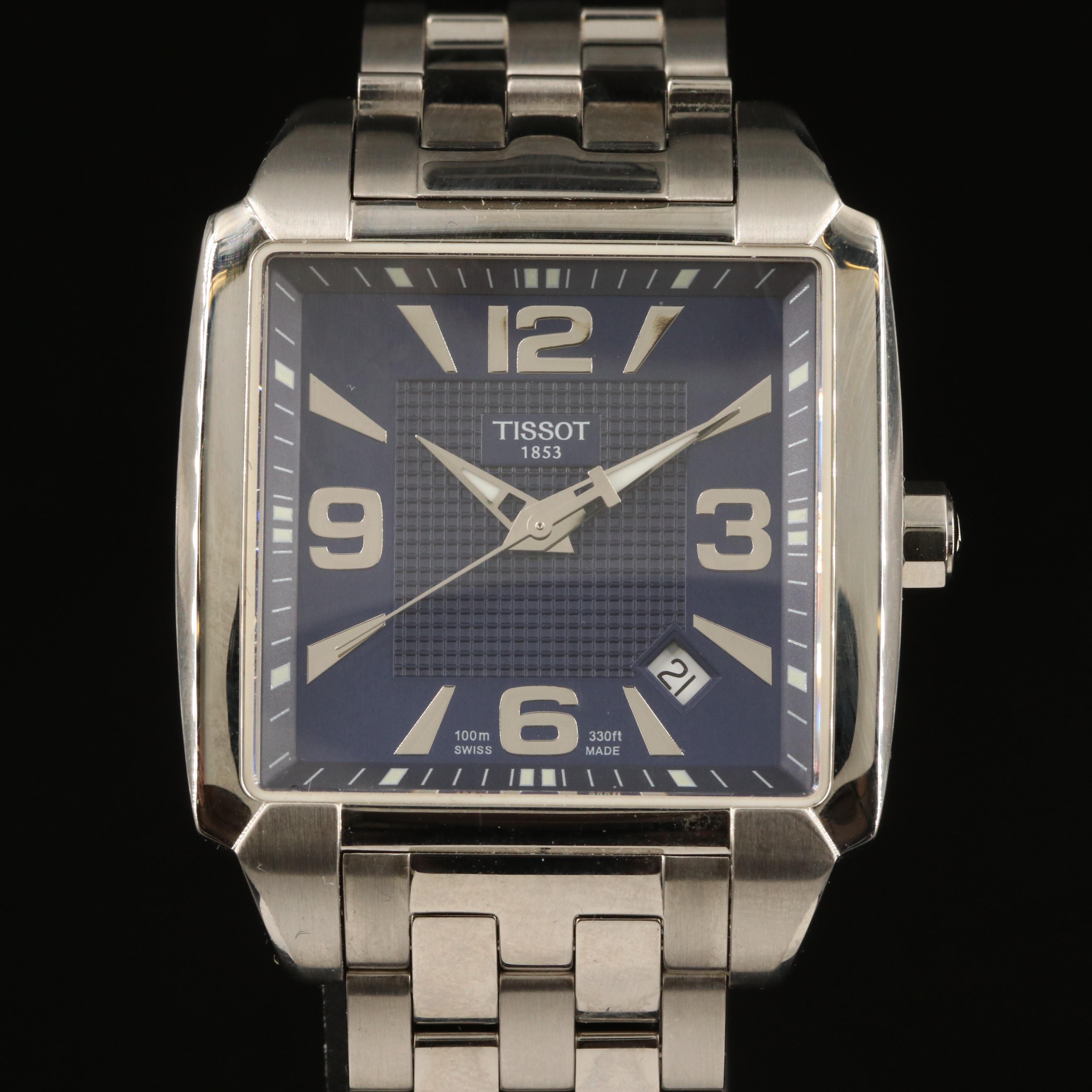 Tissot Quadrato with Date Swiss Made Stainless Steel Watch
