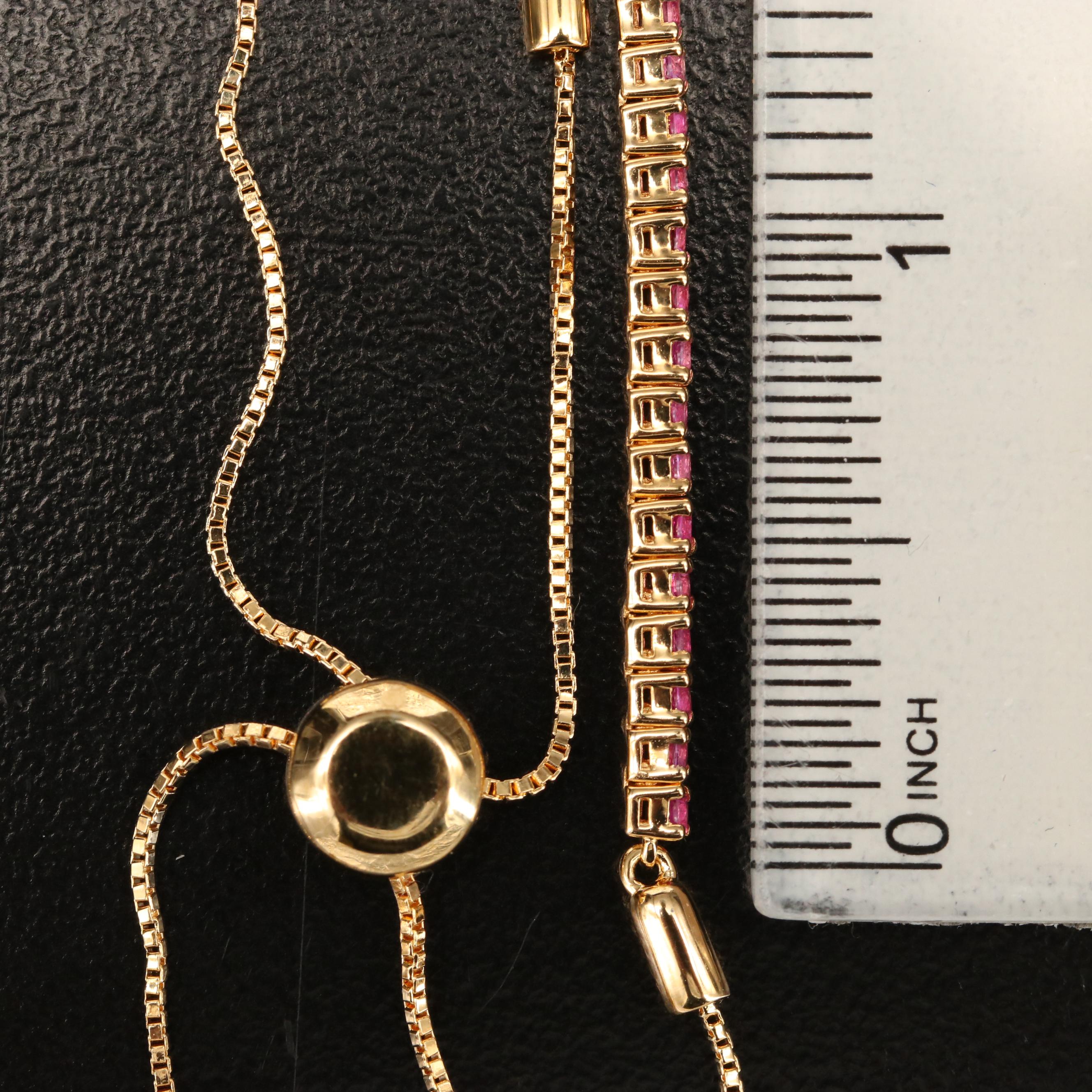 EFFY Sterling Pink Sapphire Bolo Bracelet