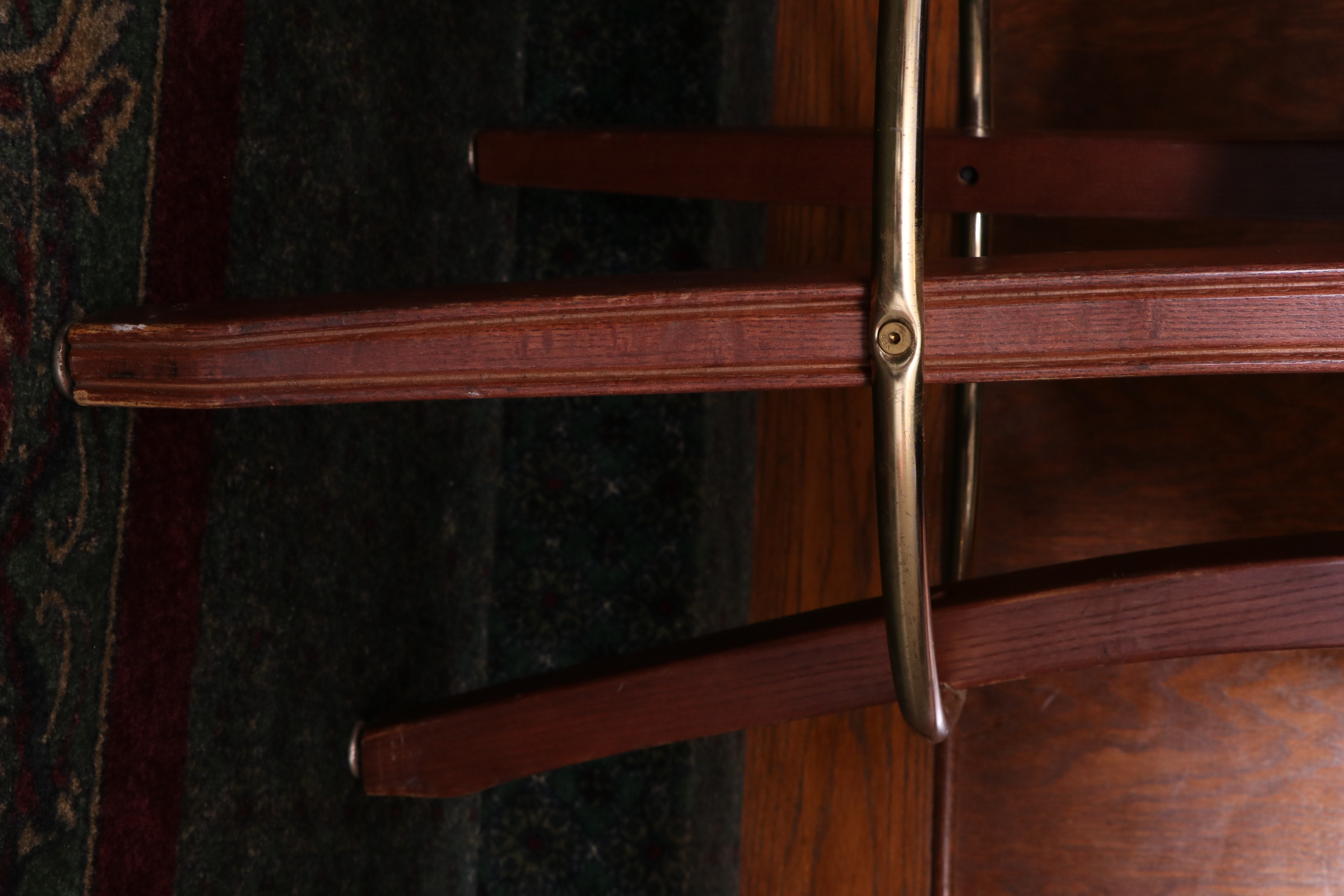 Four Gasser Chair Co. Green Vinyl Upholstered Barstools with Brass Nailhead Trim