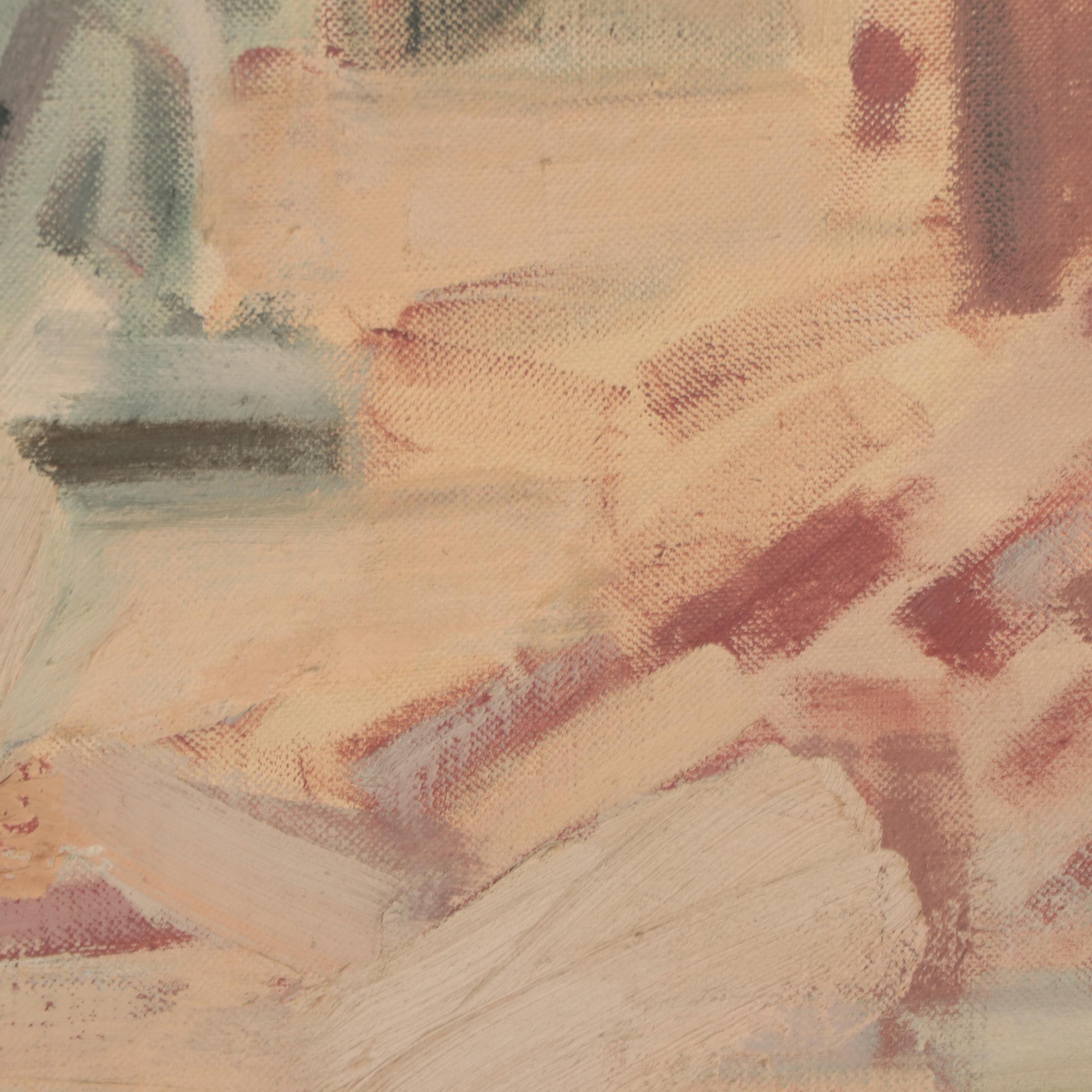 Don Stacy Large-Scale Abstract Oil Painting "Mountain-Moving"