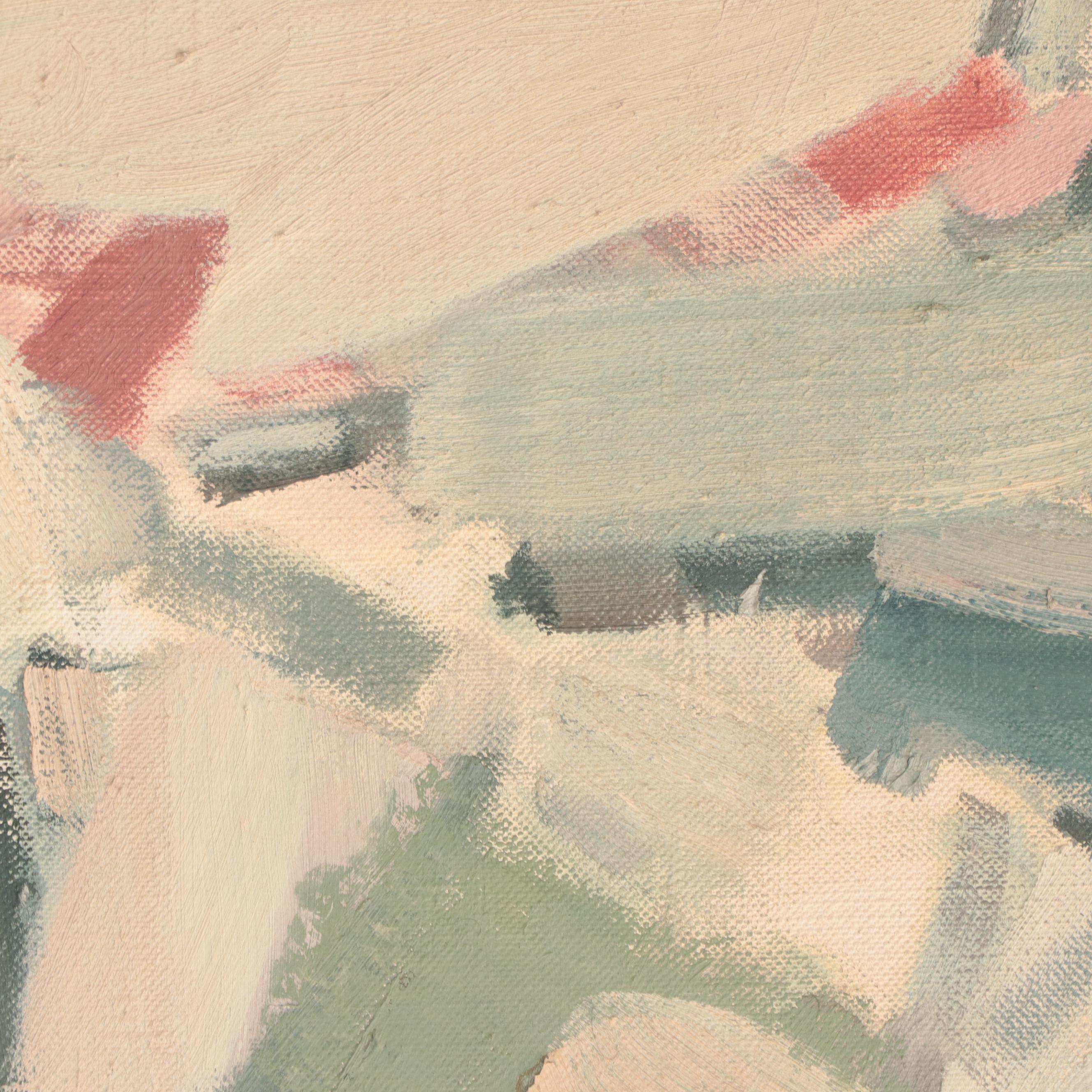 Don Stacy Large-Scale Abstract Oil Painting "Mountain-Moving"