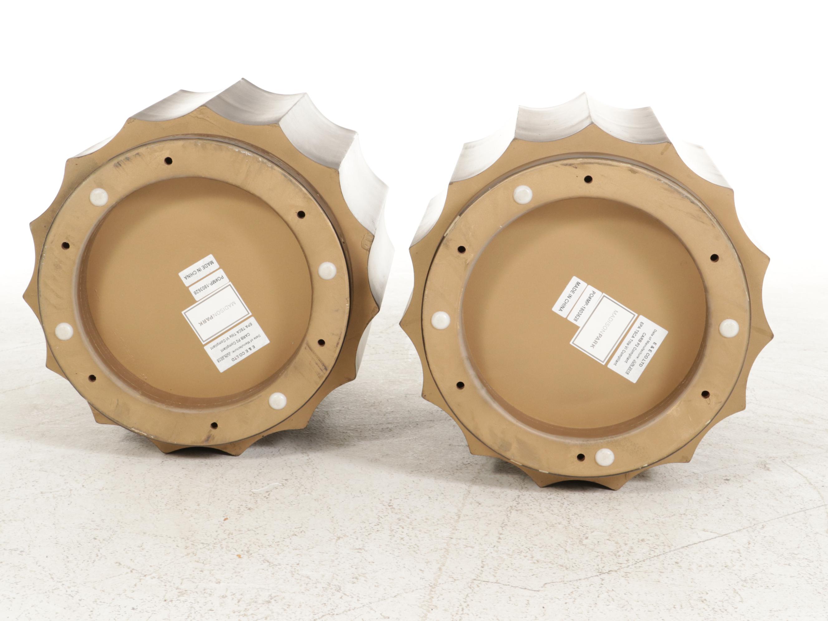 Pair of Madison Park "Ortega" Glass Top Side Tables