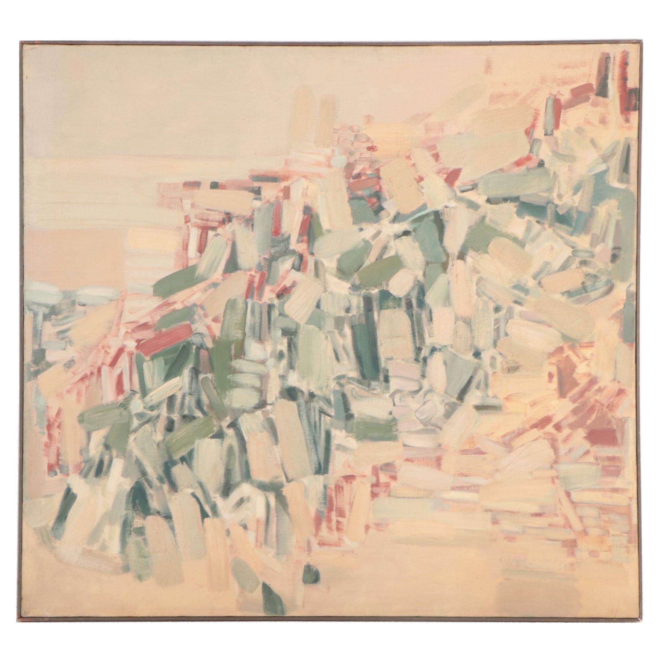 Don Stacy Large-Scale Abstract Oil Painting "Mountain-Moving"