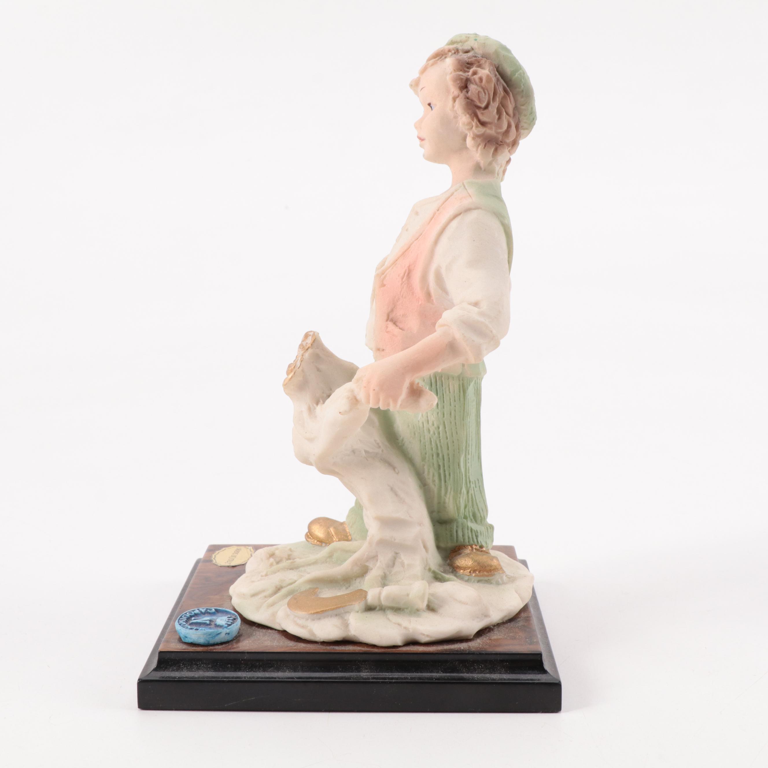 Capodimonte Boy with Axe Resin Figurine, Late 20th Century