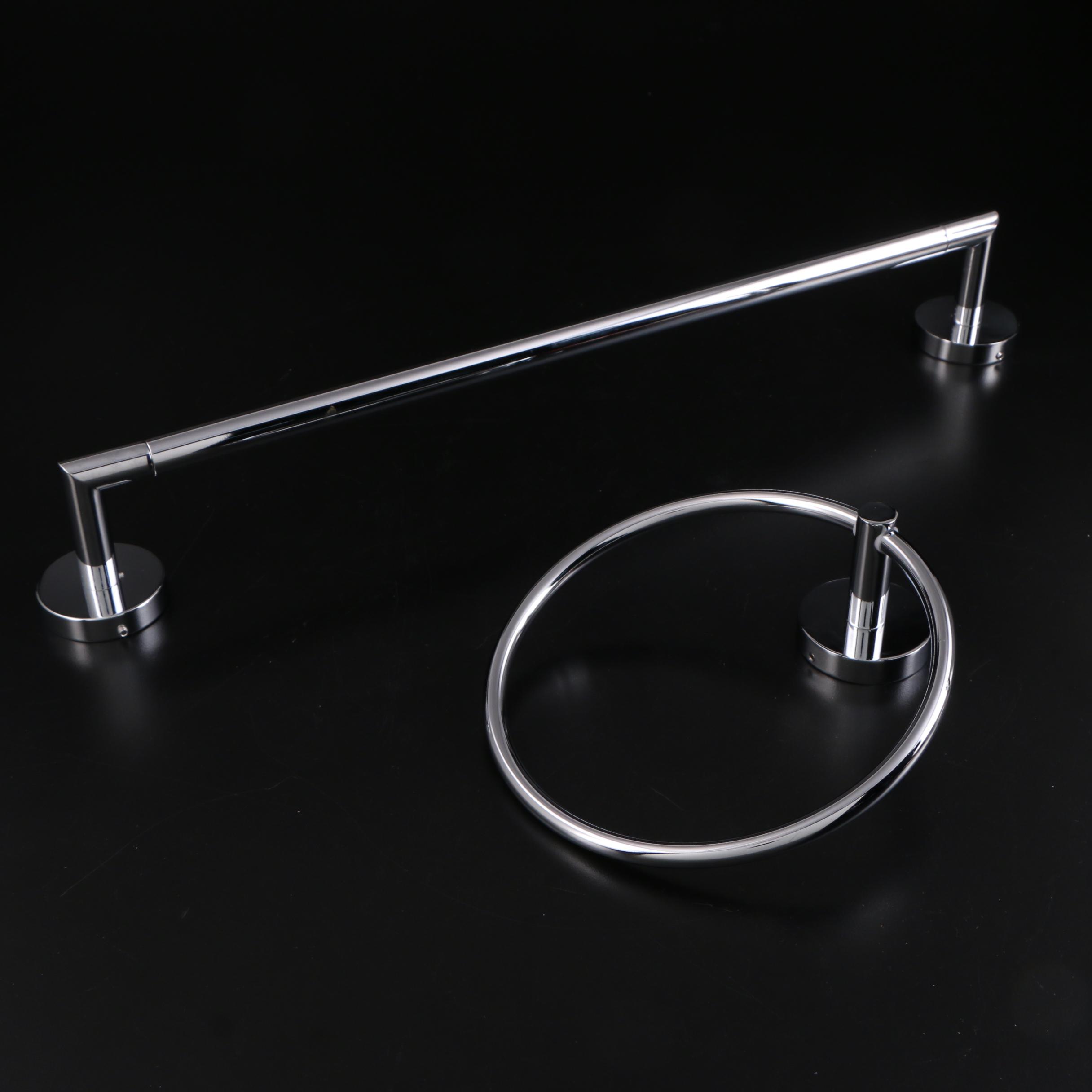 Chrome Towel Ring, Towel Bar, Massage Showerhead, Vessel Single Lever Faucet