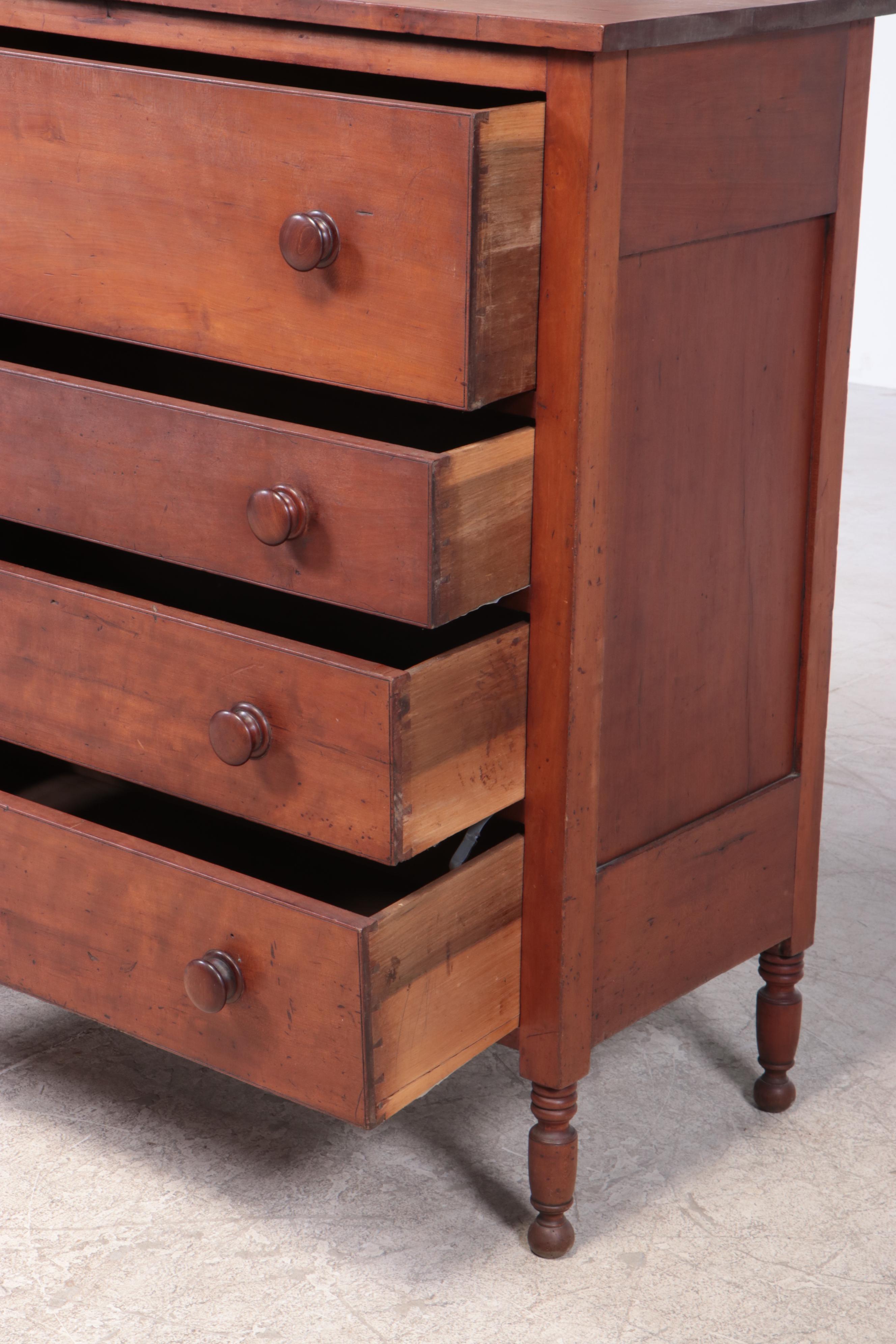 Late Federal Cherrywood Four-Drawer Chest, Second Quarter 19th Century