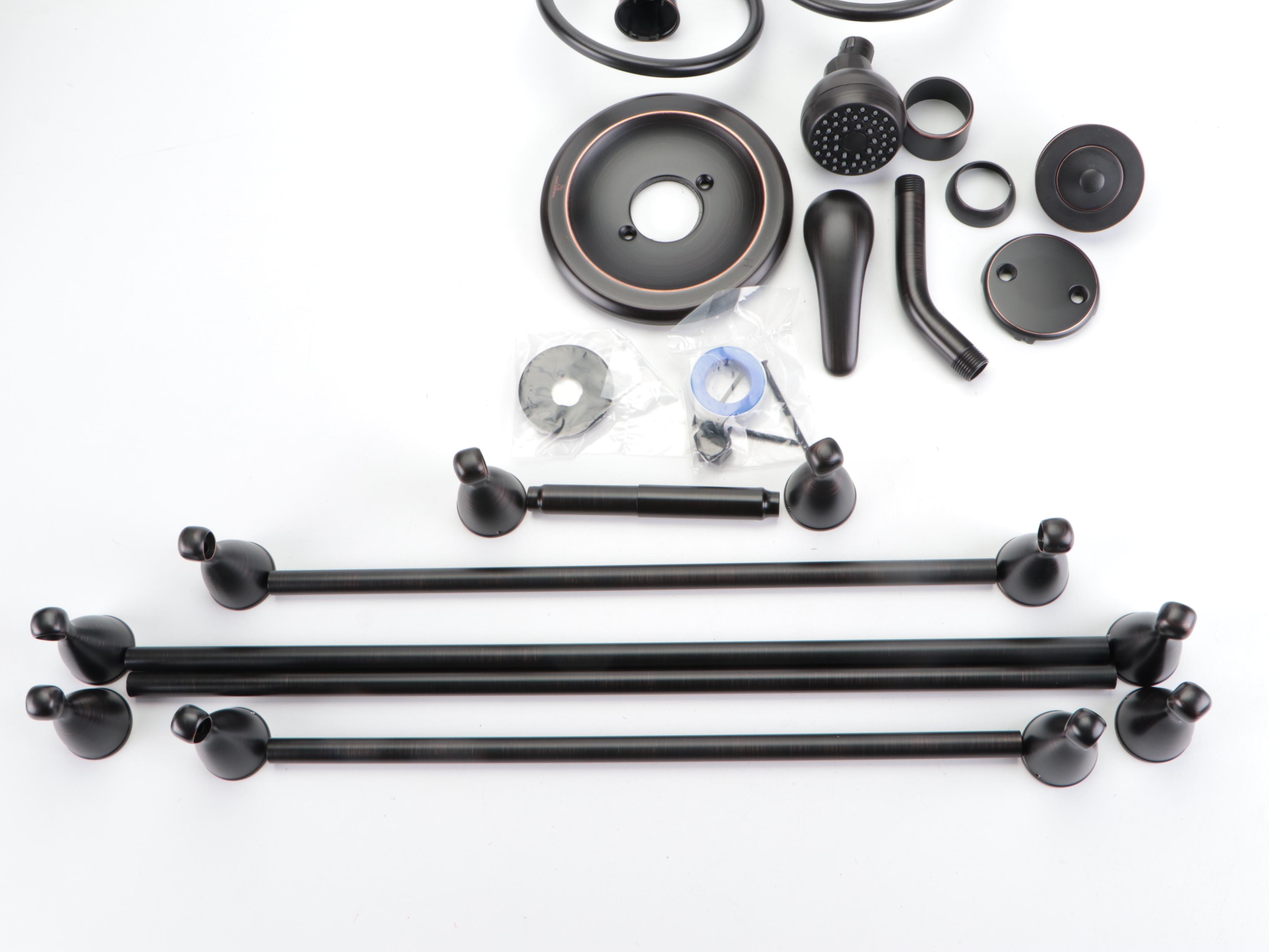 Tub Drain Kit, Shower Trim Kit, Toilet Paper Holder, Towel Bars and Rings