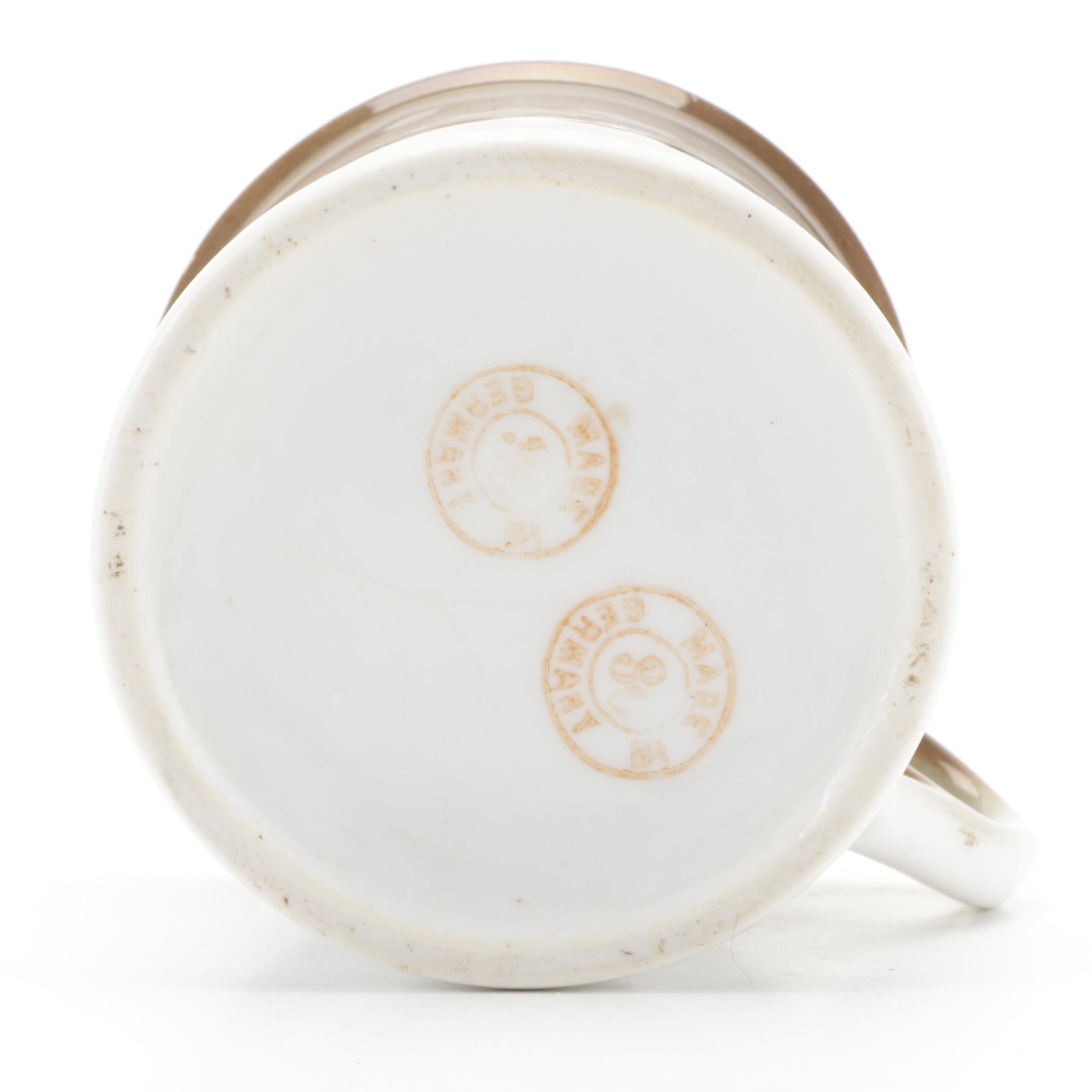 Tindeco "The Yachting Girl" Candy Tin with German Shaving Mug and Other Décor