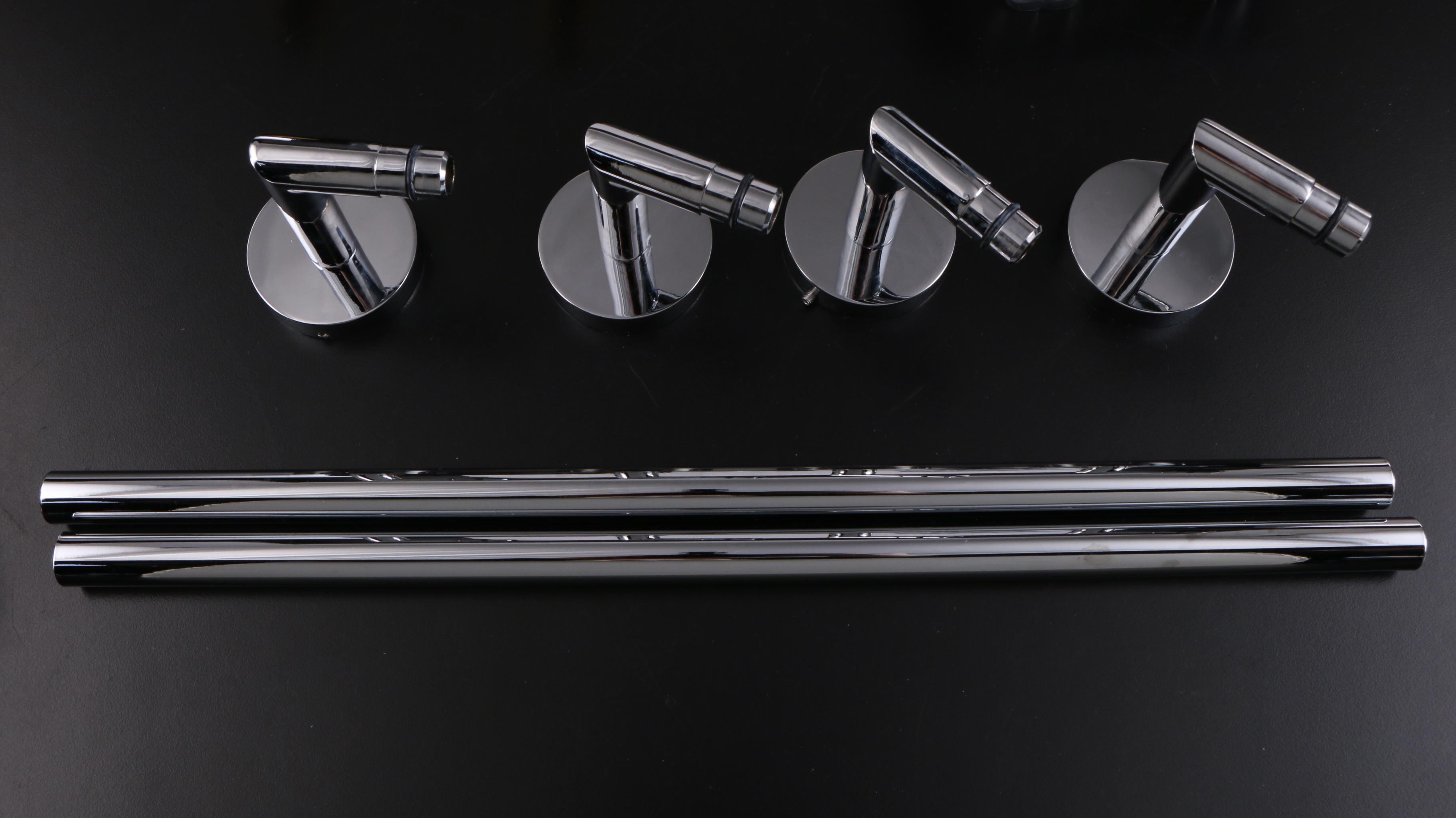 18'' Towel Bars, Towel Rings, Showerhead, 2-Handle Handicap Laundry Tray Faucet