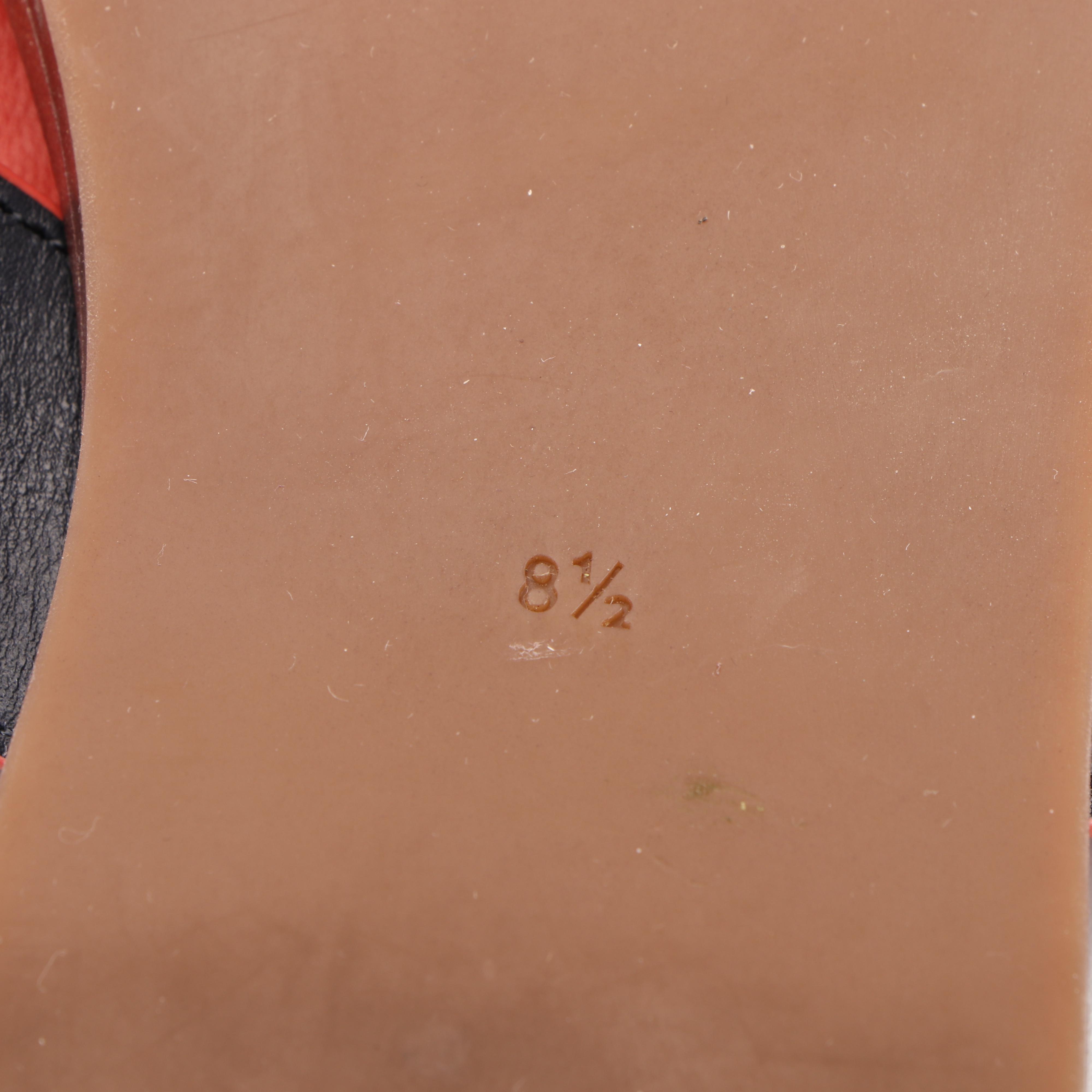 Tory Burch Navy Leather Logo Flip-Flops