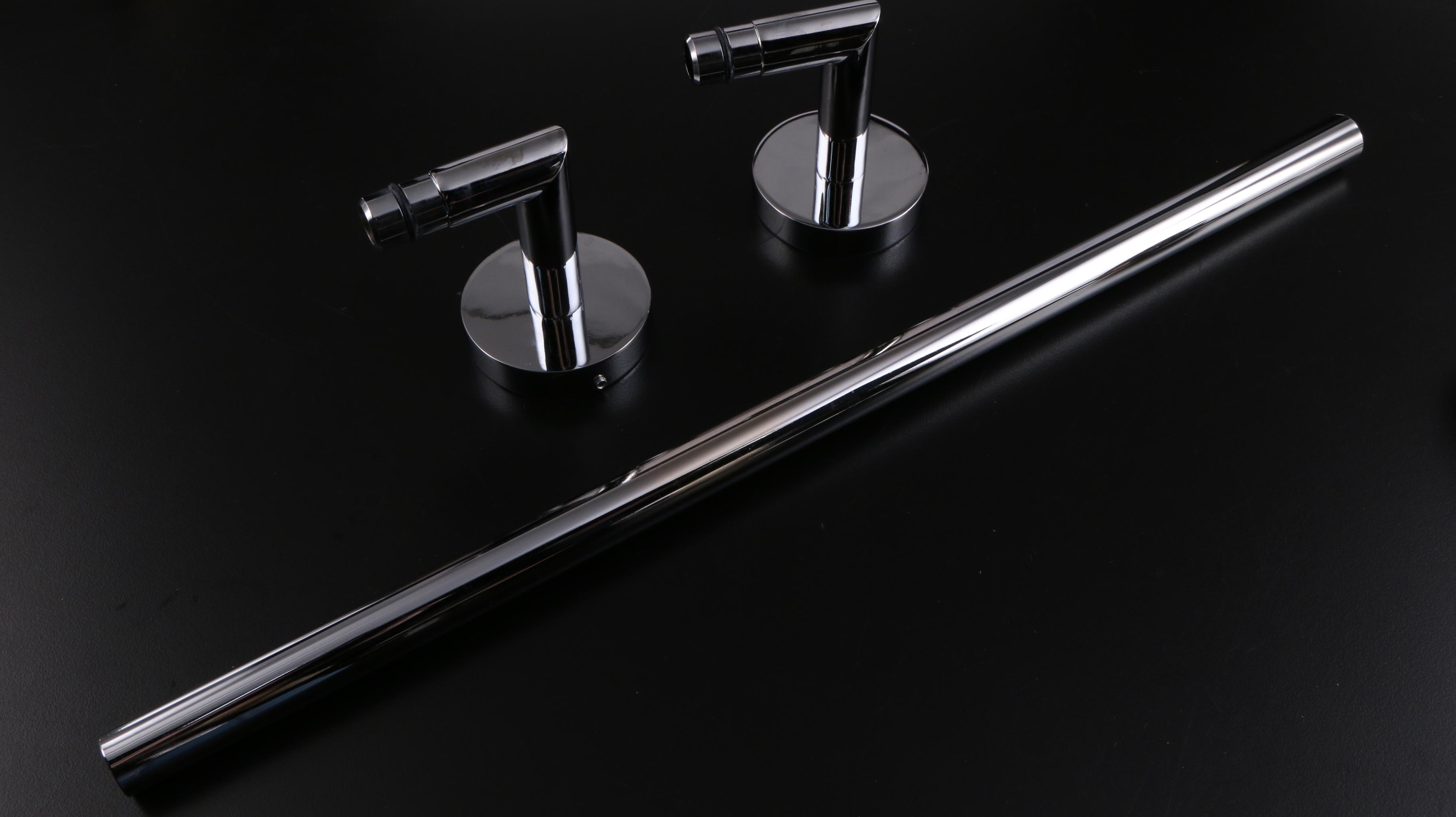 Chrome Handicap Handle Laundry Tray Faucet, Towel Bar, Ring and Showerhead