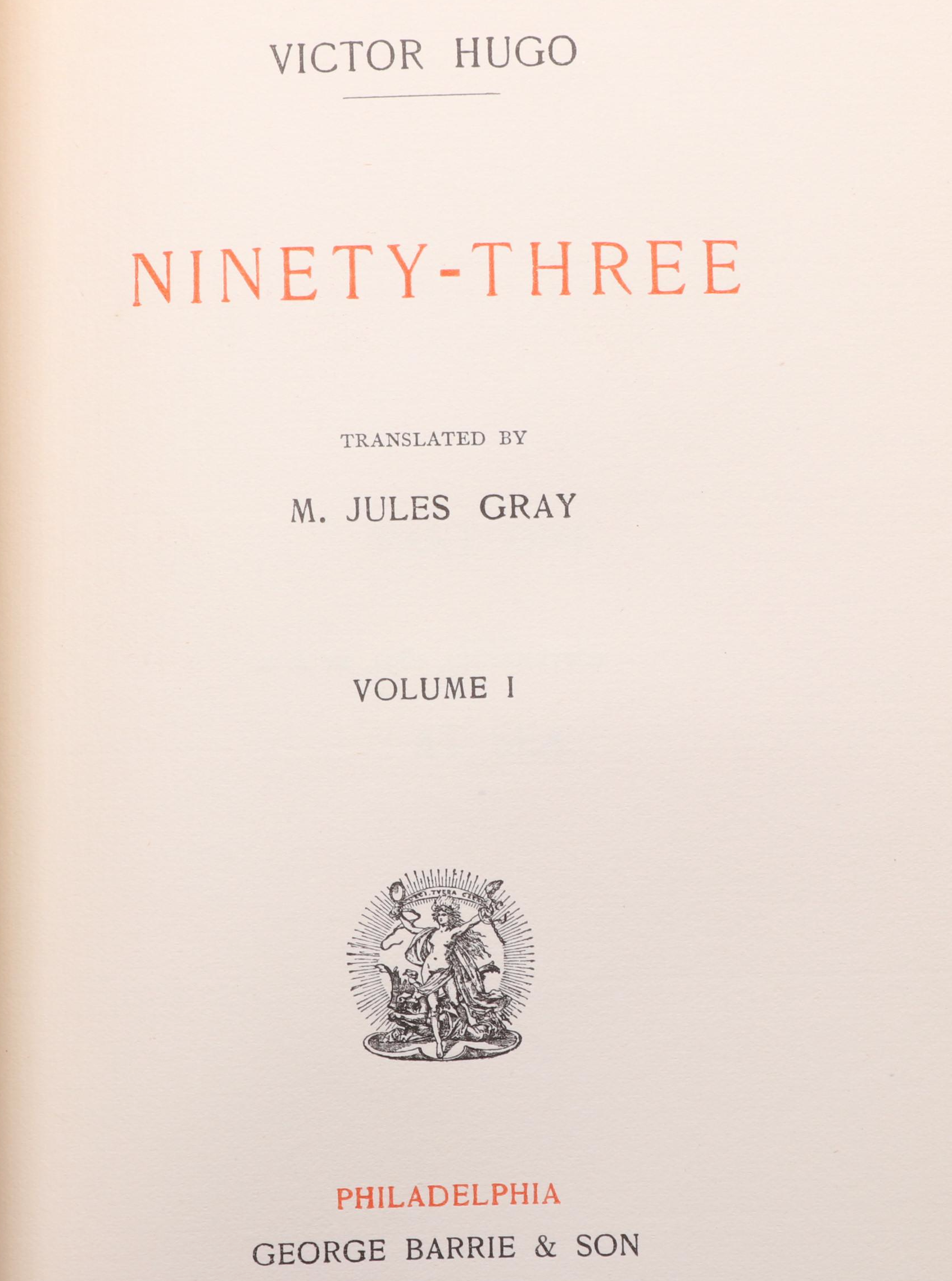 "The Novels Complete and Unabridged of Victor Hugo" Partial Series, 1892