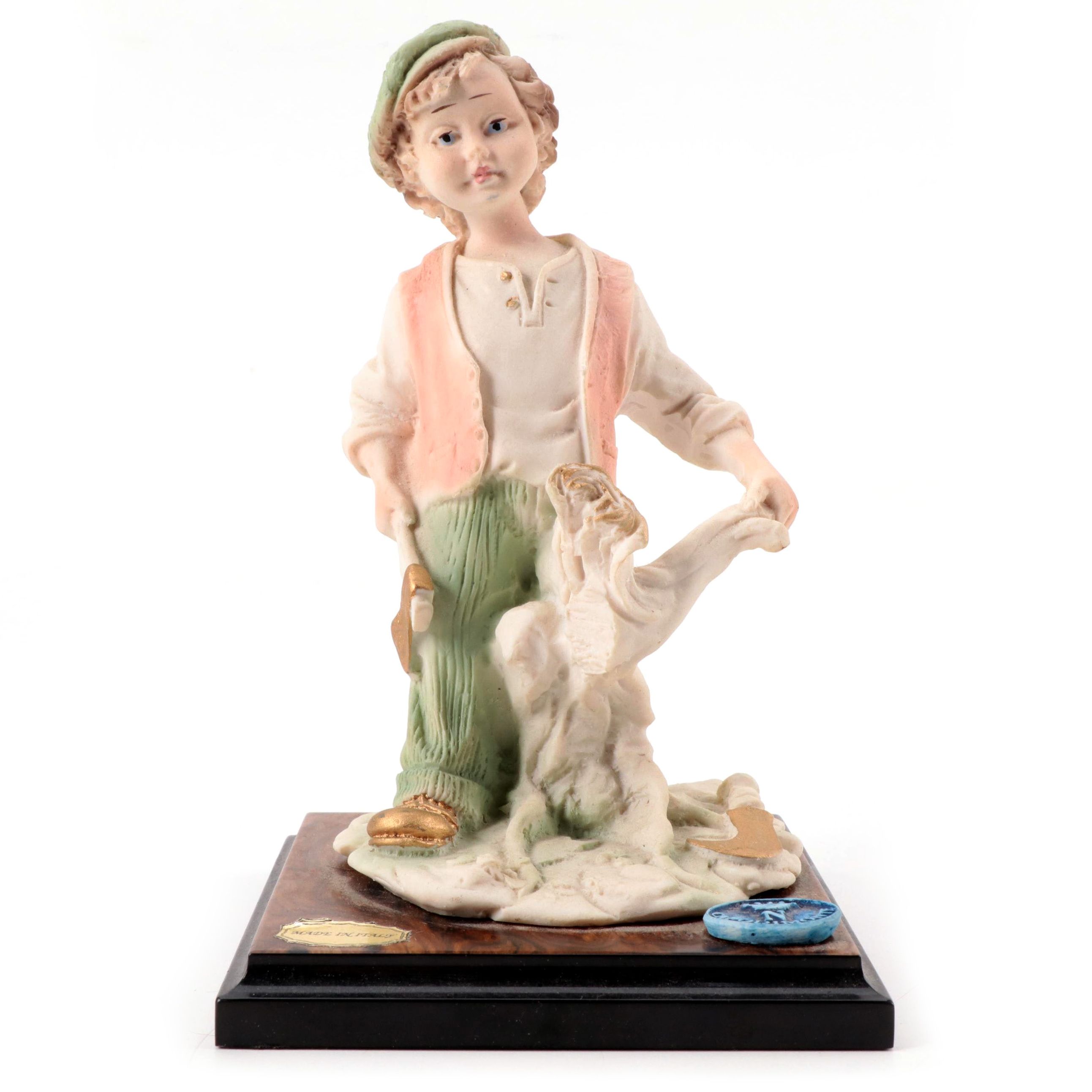 Capodimonte Boy with Axe Resin Figurine, Late 20th Century