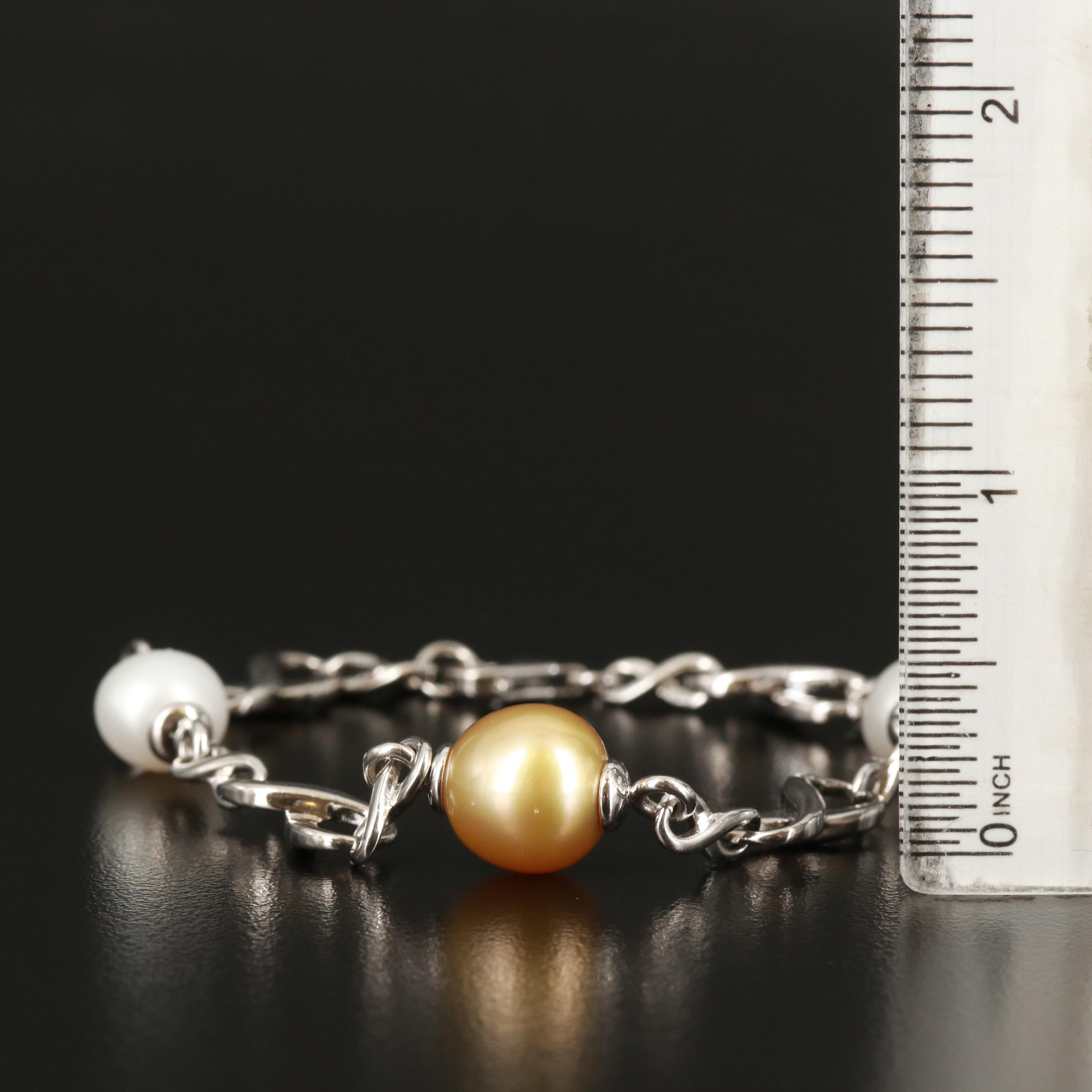 Sterling Pearl Station Bracelet