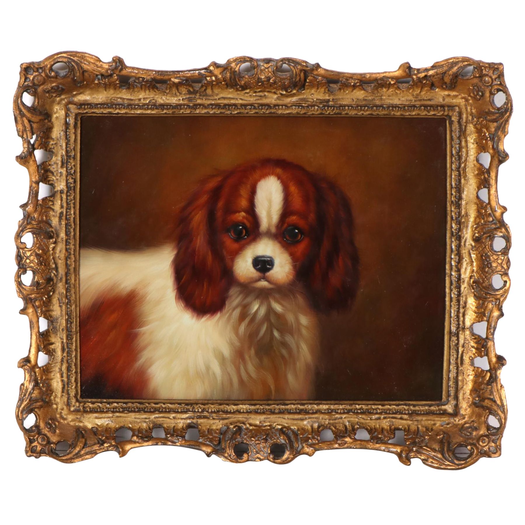 Debra Williams Oil Dog Portrait, Late 20th Century