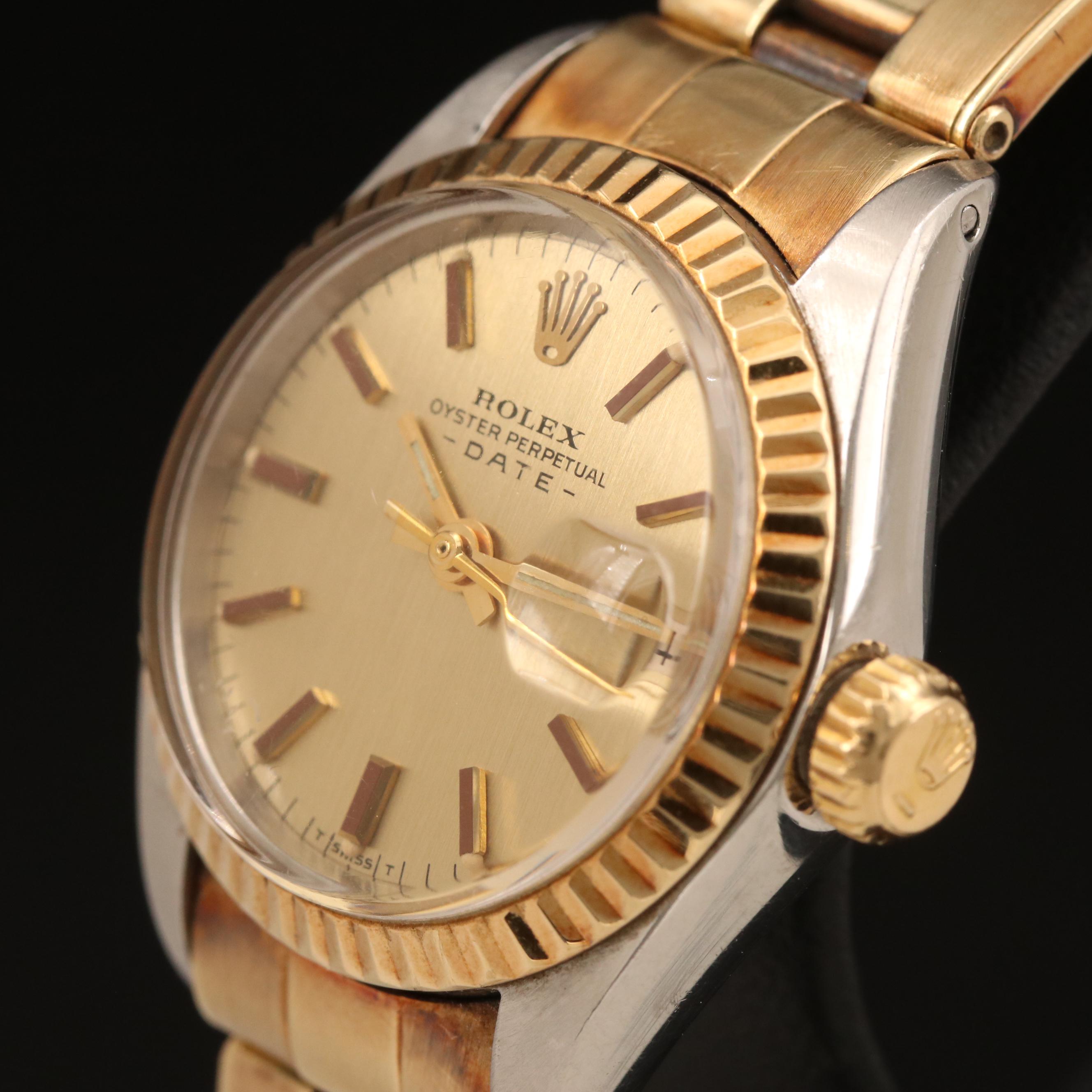 1972 Rolex Datejust Stainless Steel and 14K Watch