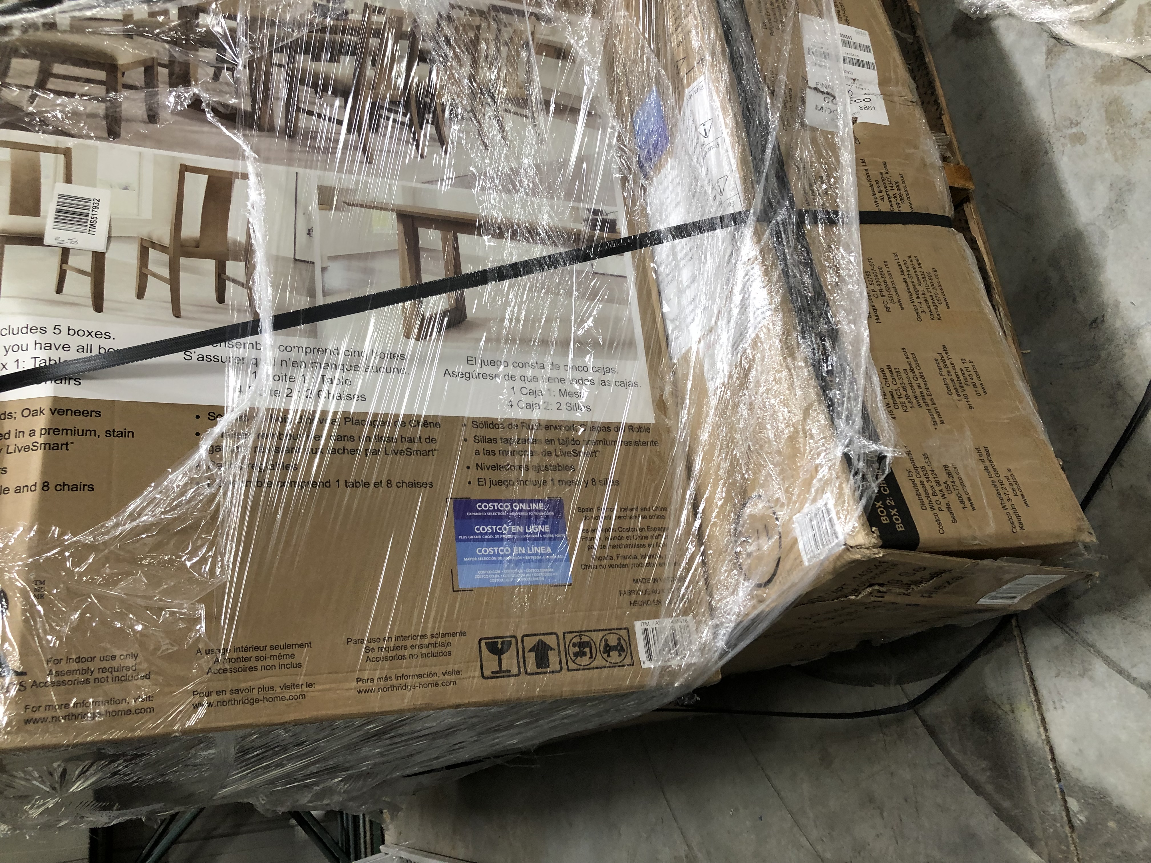 Urban Renovations "Lansing" Nine-Piece Dining Set