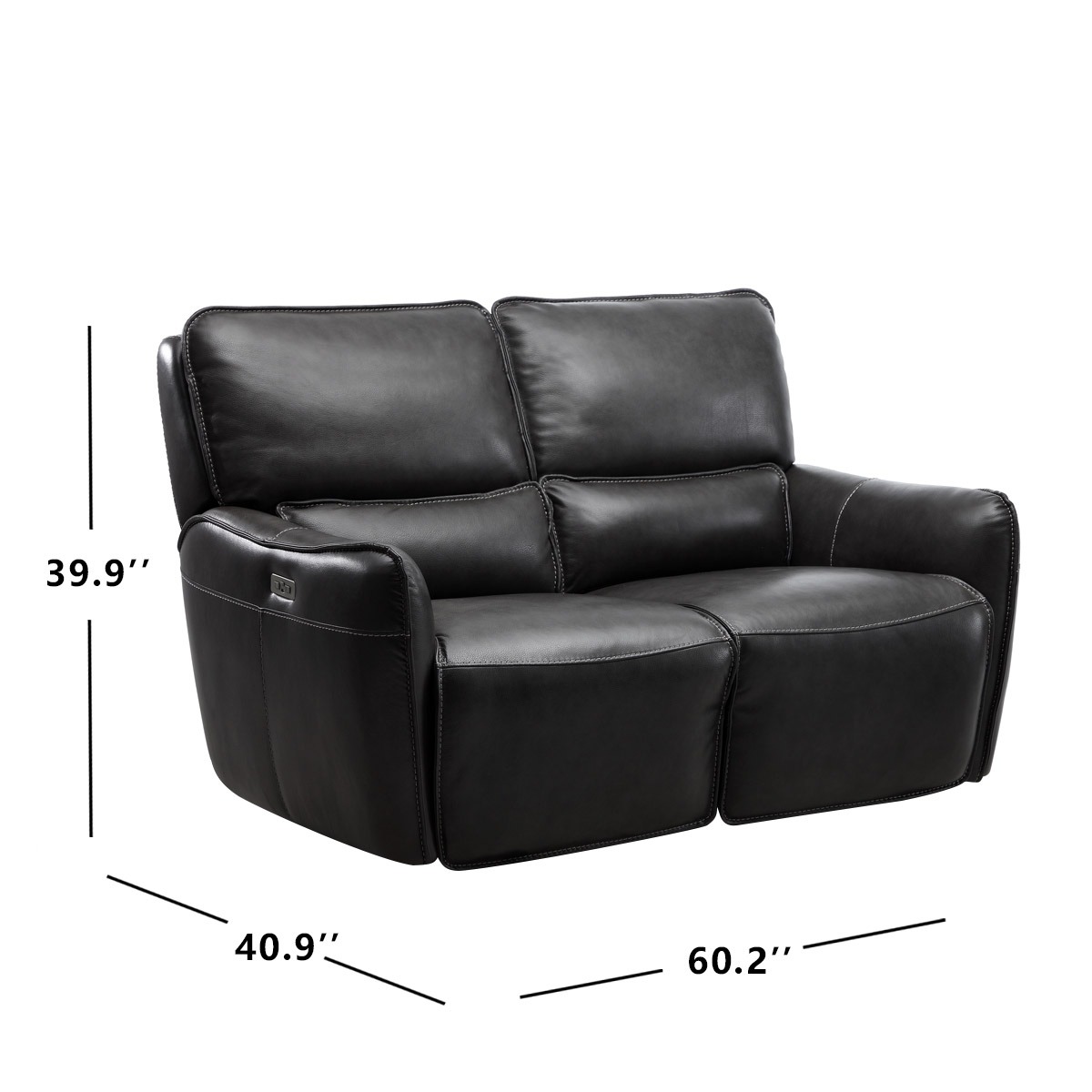 Simon Li "Wayton" Leather Power Reclining Loveseat with Power Headrest