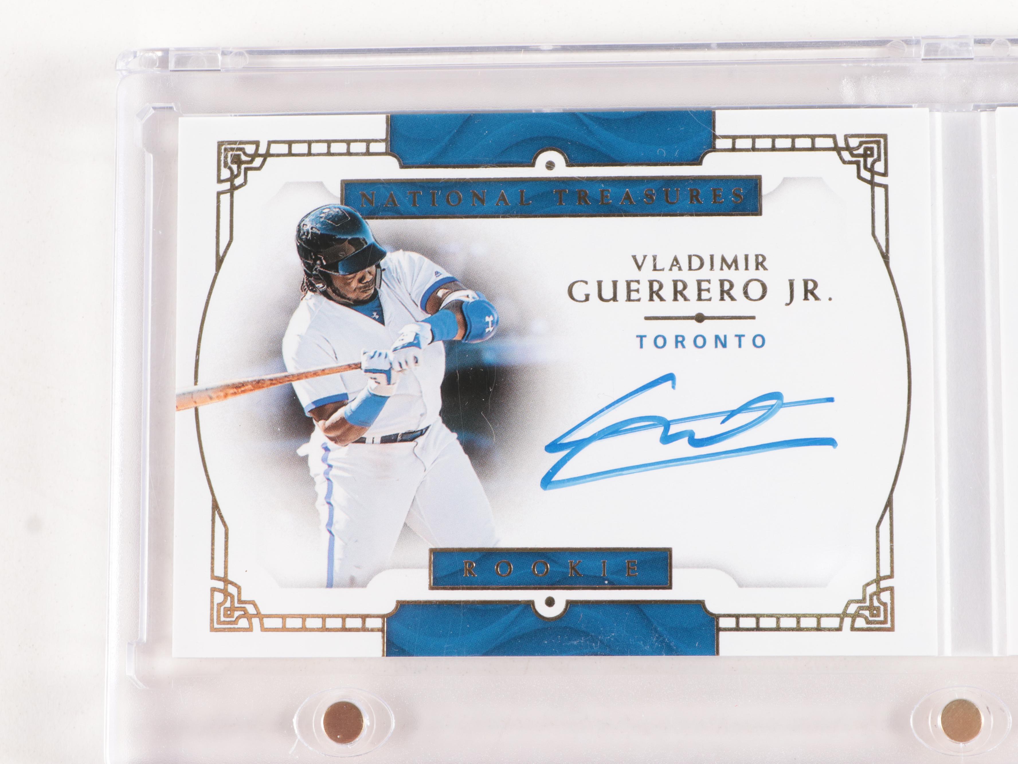 2019 Vladimir Guerrero Jr. National Treasures 64/99 Rookie Auto & Jersey Card