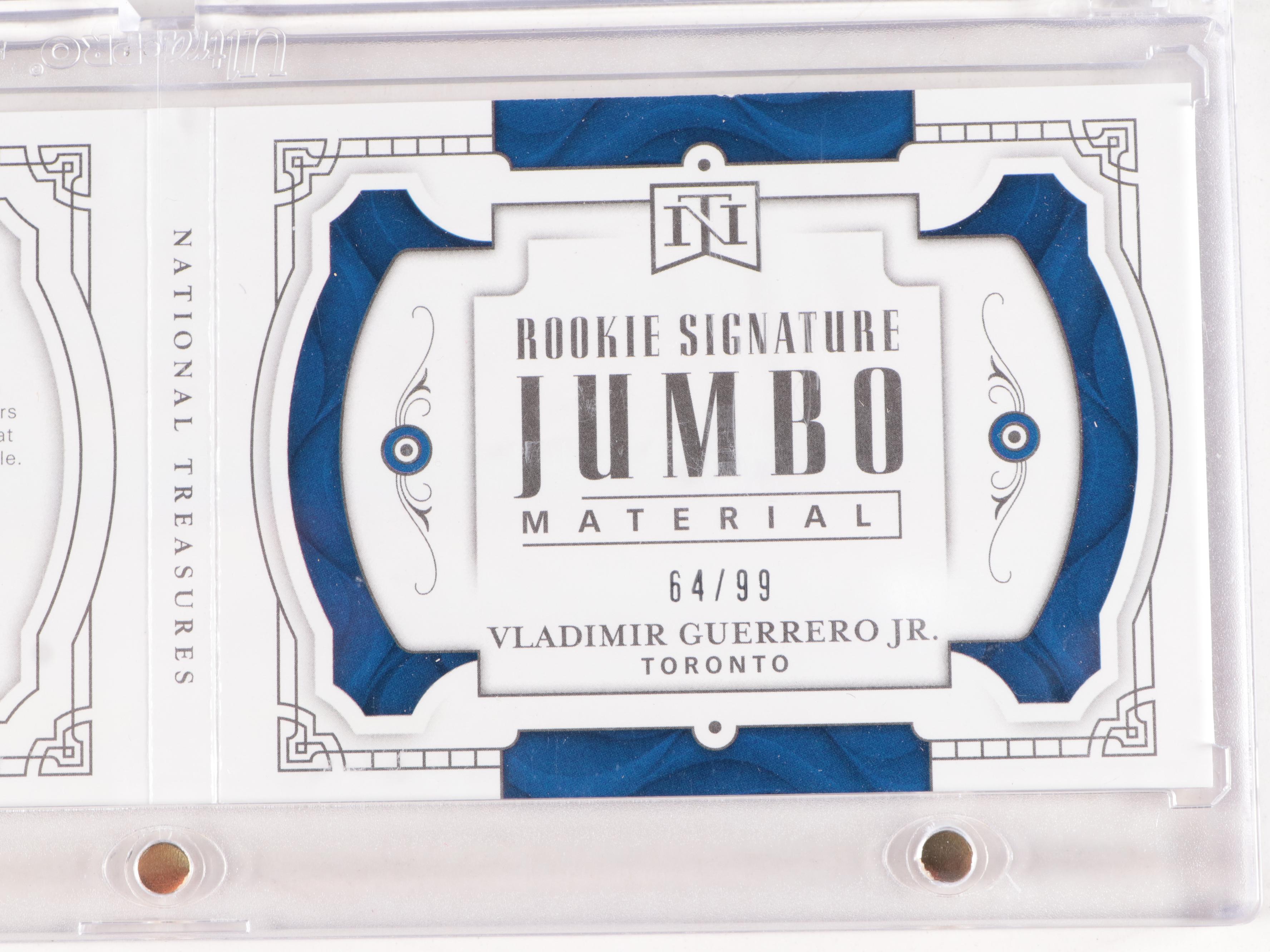 2019 Vladimir Guerrero Jr. National Treasures 64/99 Rookie Auto & Jersey Card