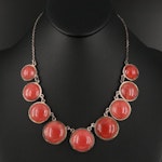 Sterling Rhodochrosite Graduated Necklace