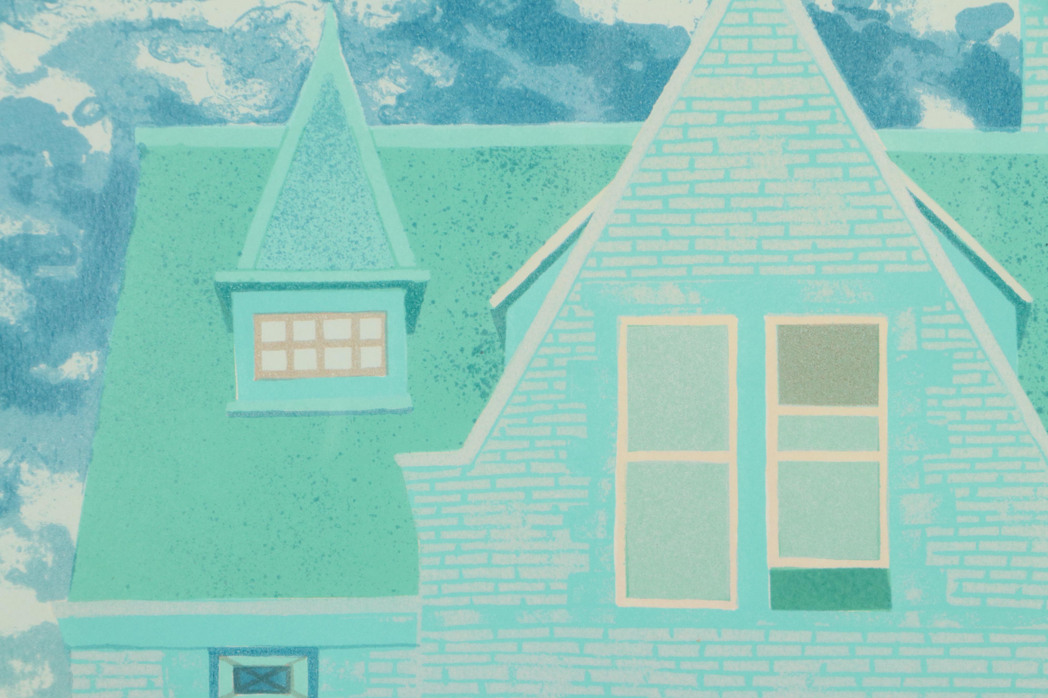 Shunji Sakuyama Lithograph "Historic Park Slope Series (Prickly Fruit)," 1986