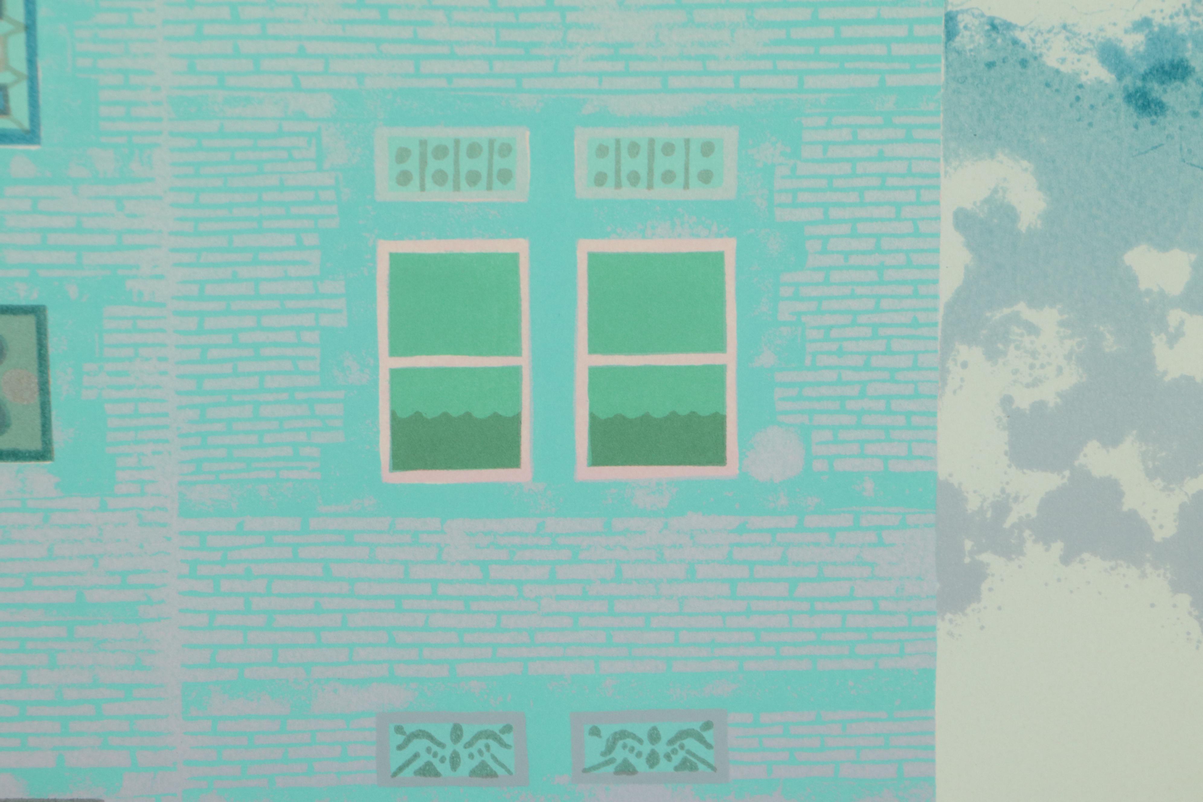 Shunji Sakuyama Lithograph "Historic Park Slope Series (Prickly Fruit)," 1986