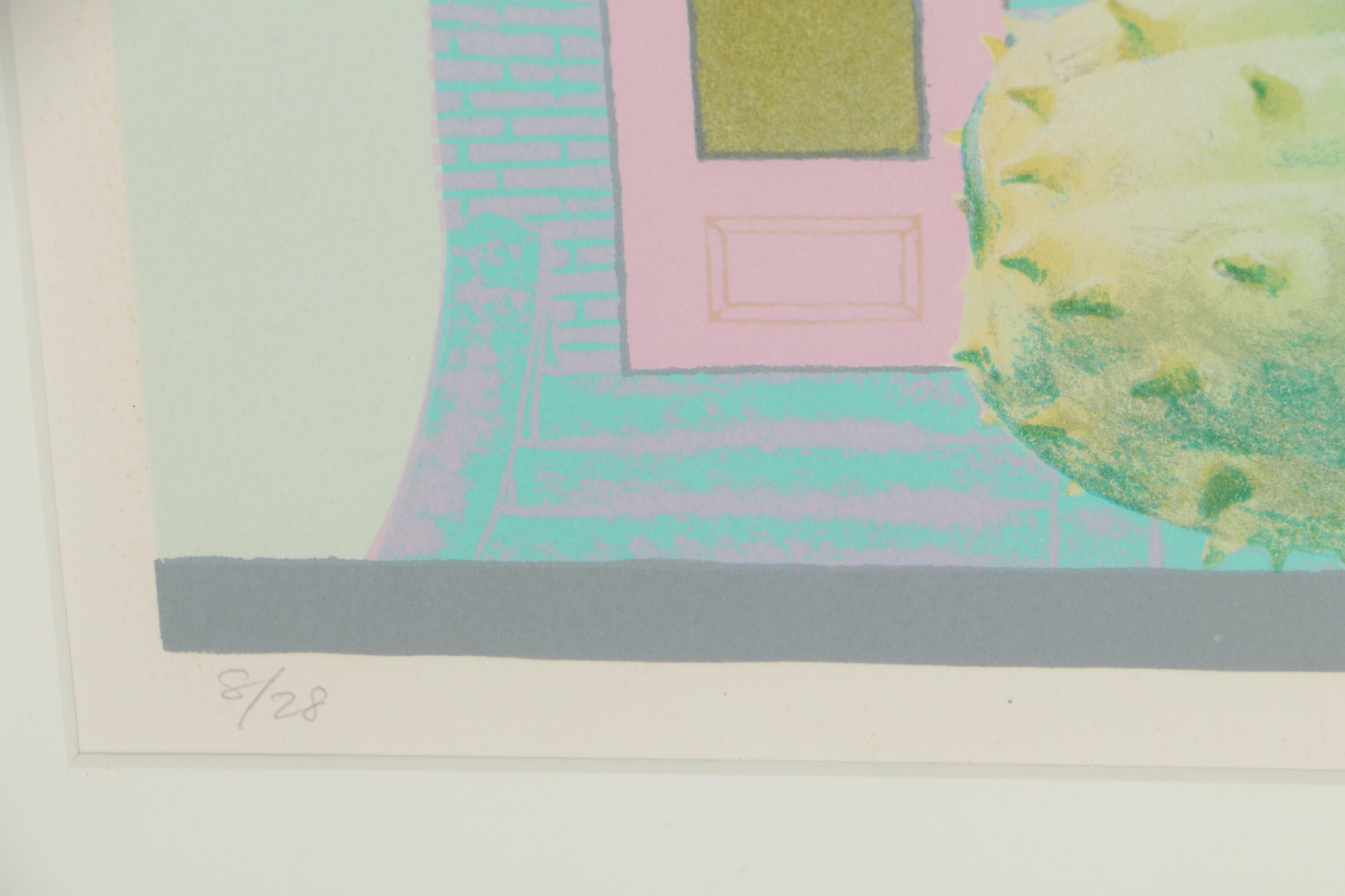 Shunji Sakuyama Lithograph "Historic Park Slope Series (Prickly Fruit)," 1986