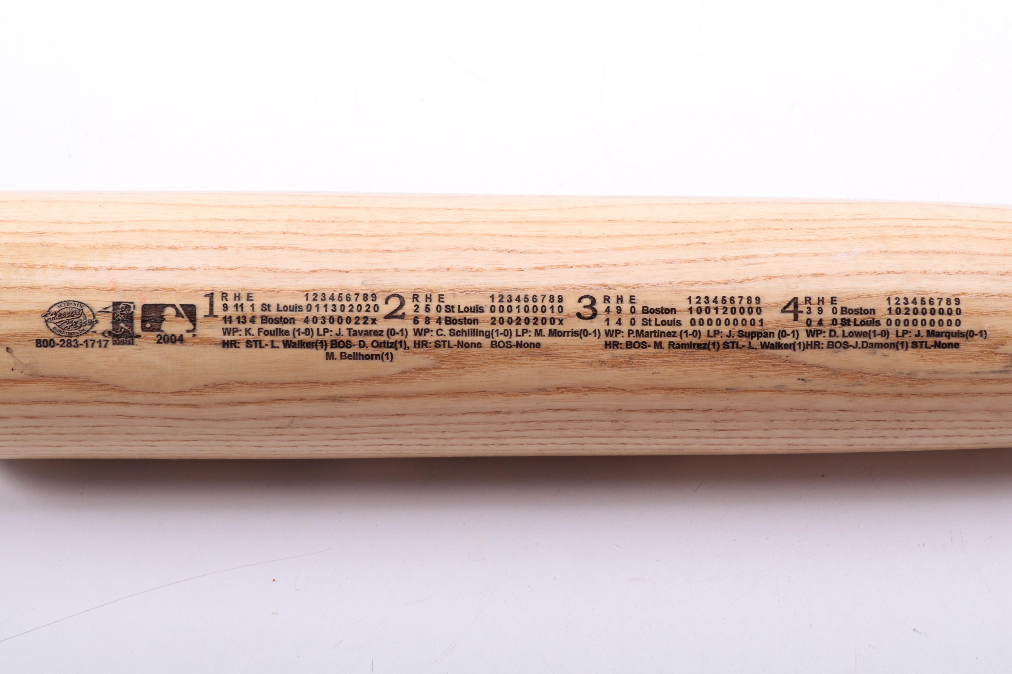 Boston Red Sox 2004 World Series Commemorative Bats and Baseball