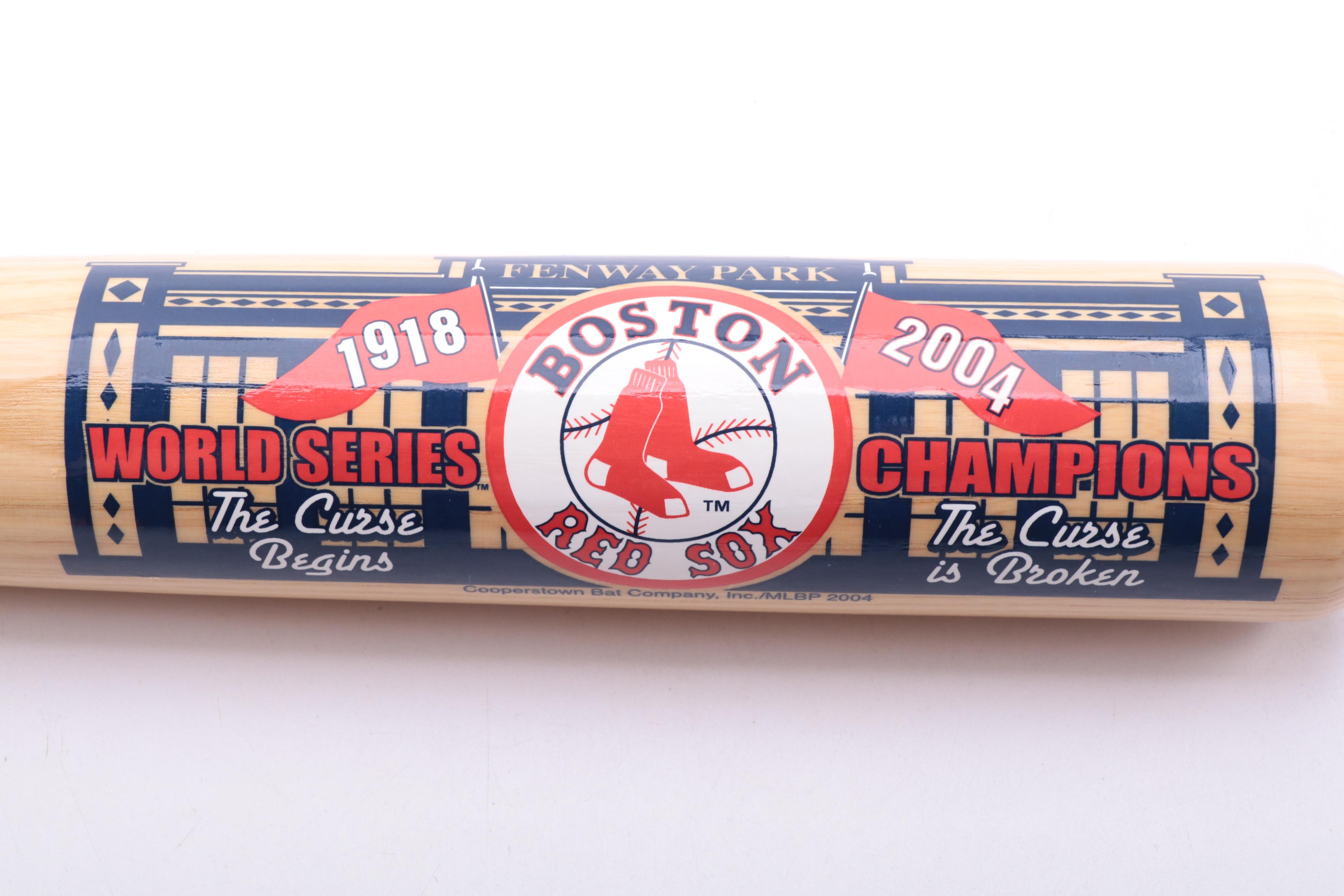 Boston Red Sox 2004 World Series Commemorative Bats and Baseball