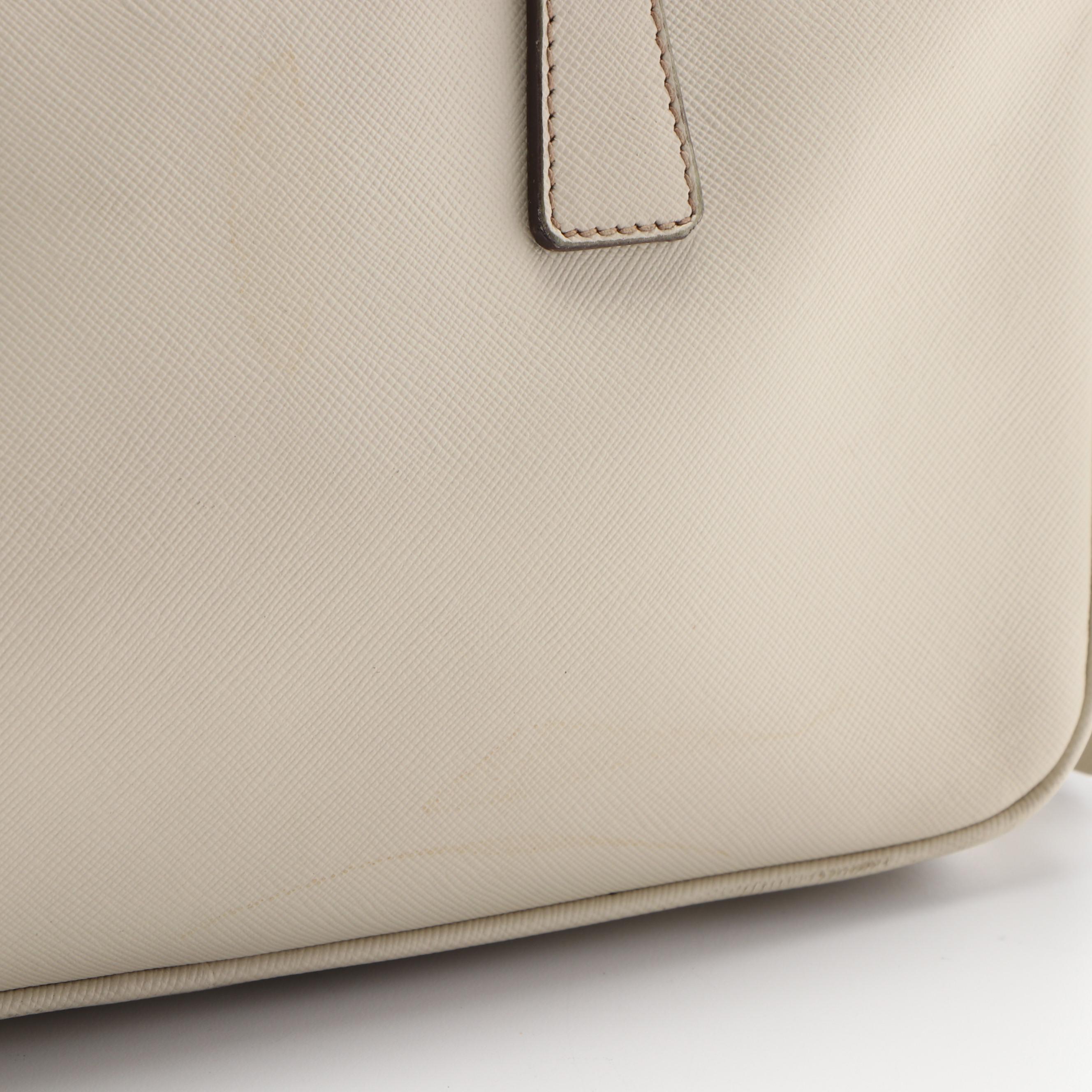 Prada Top Handle Saffiano Leather Bag with Padlock and Keys