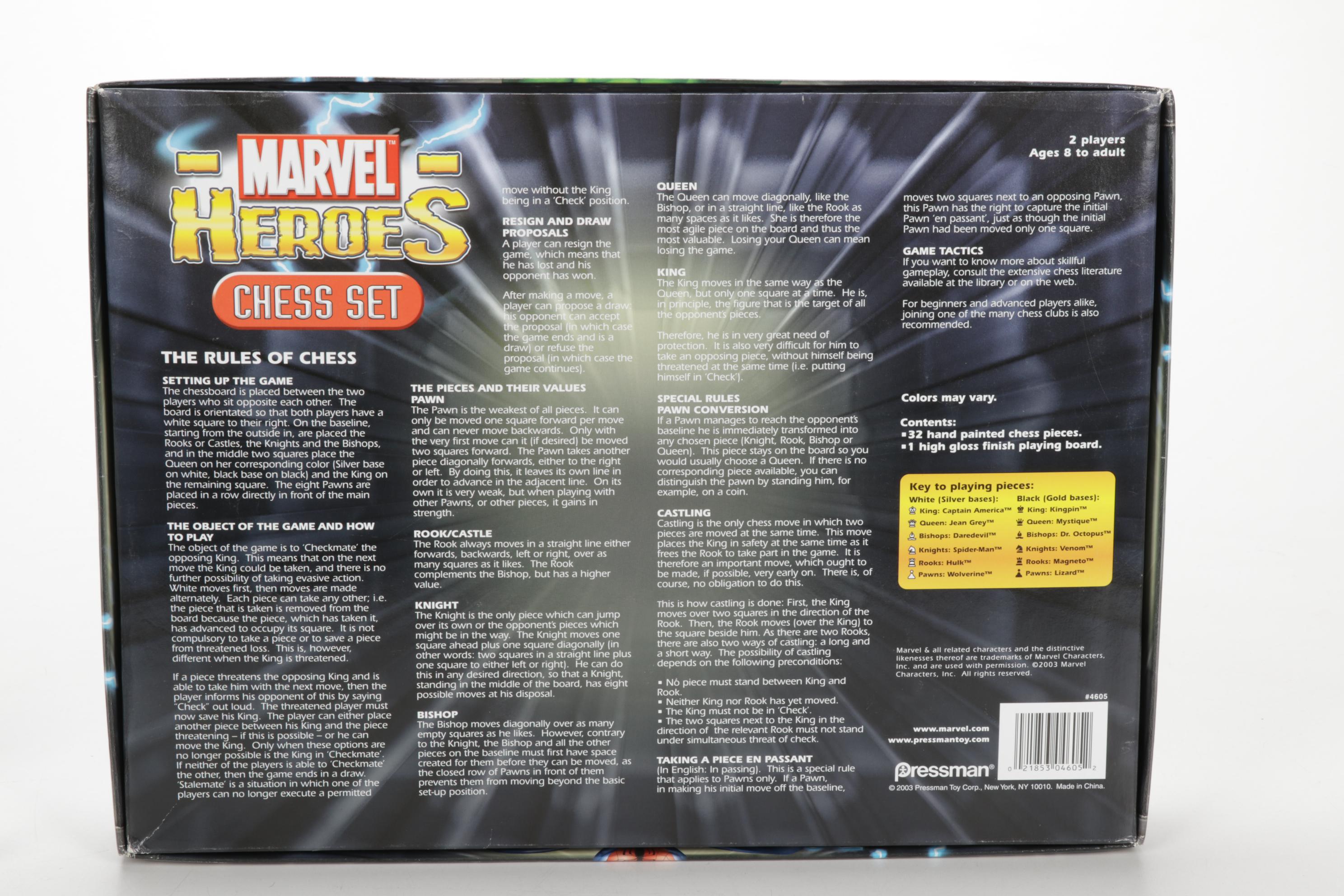 Pressman Marvel Heroes Chess Set, 2003