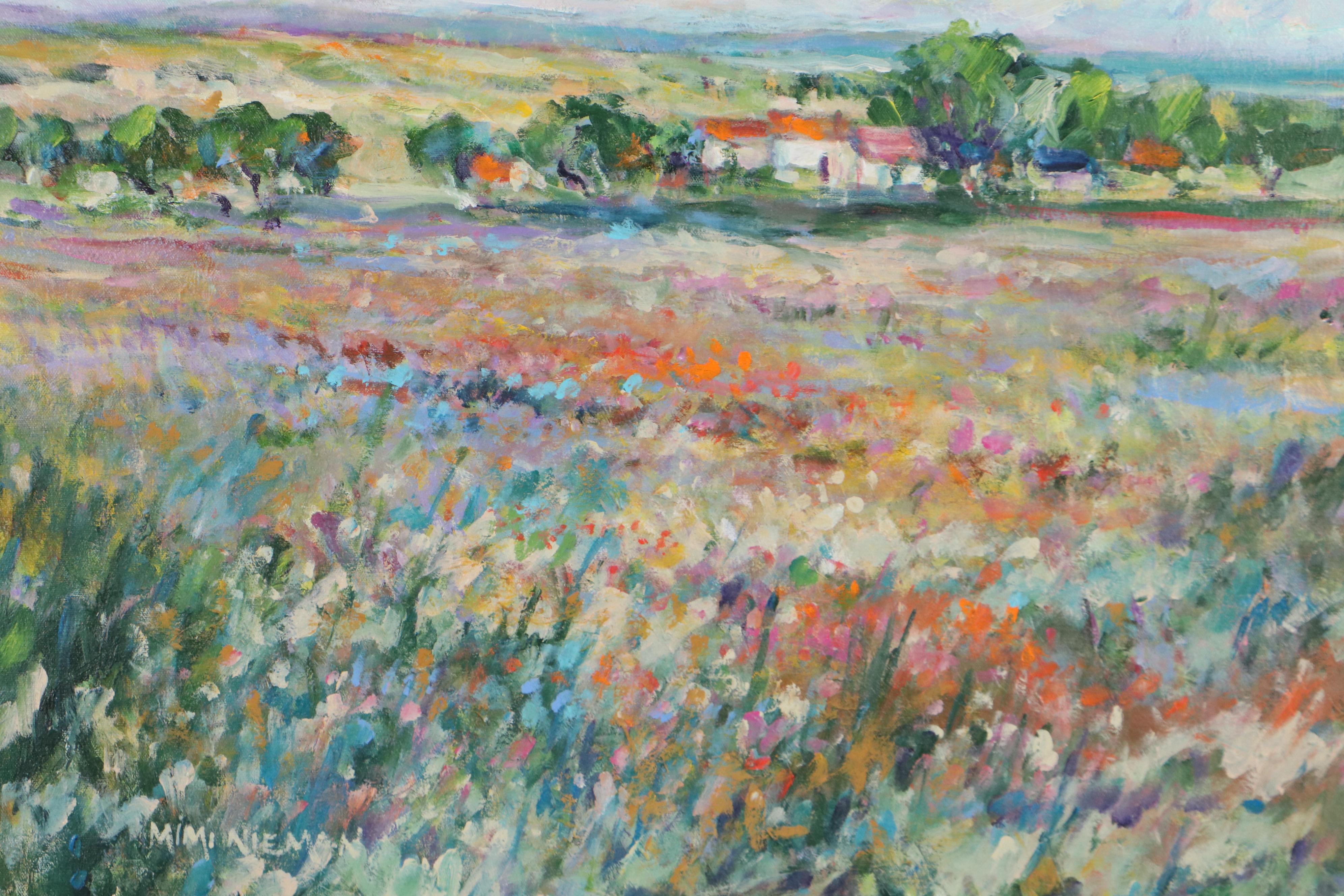 Mimi Nieman Impressionist Style Landscape Oil Painting, Late 20th Century