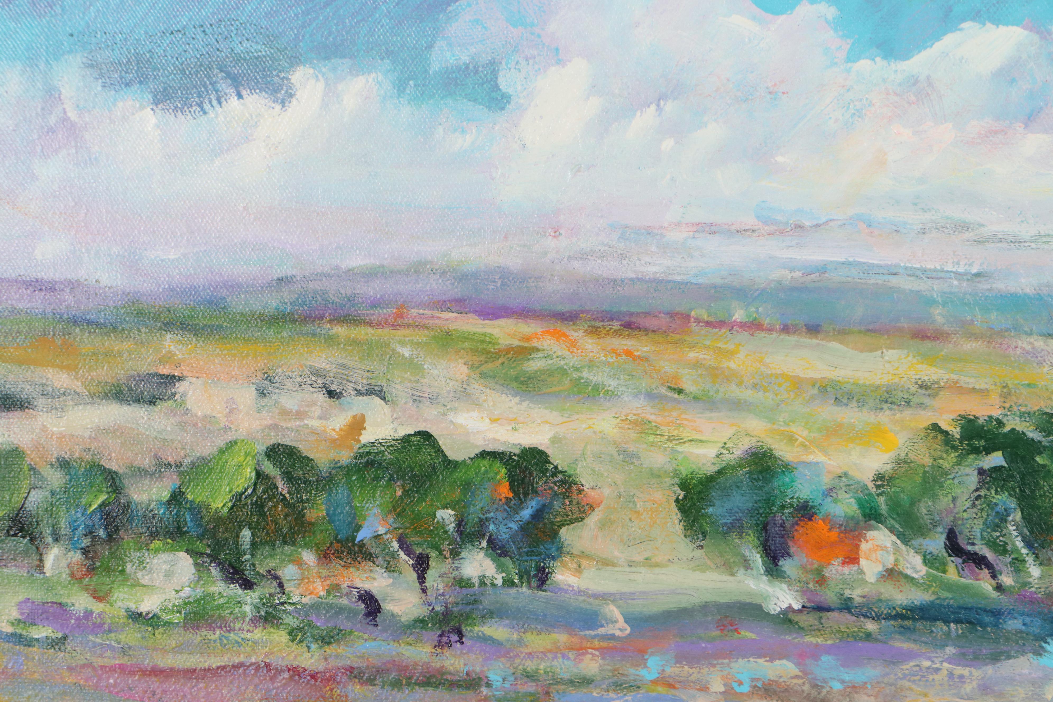 Mimi Nieman Impressionist Style Landscape Oil Painting, Late 20th Century