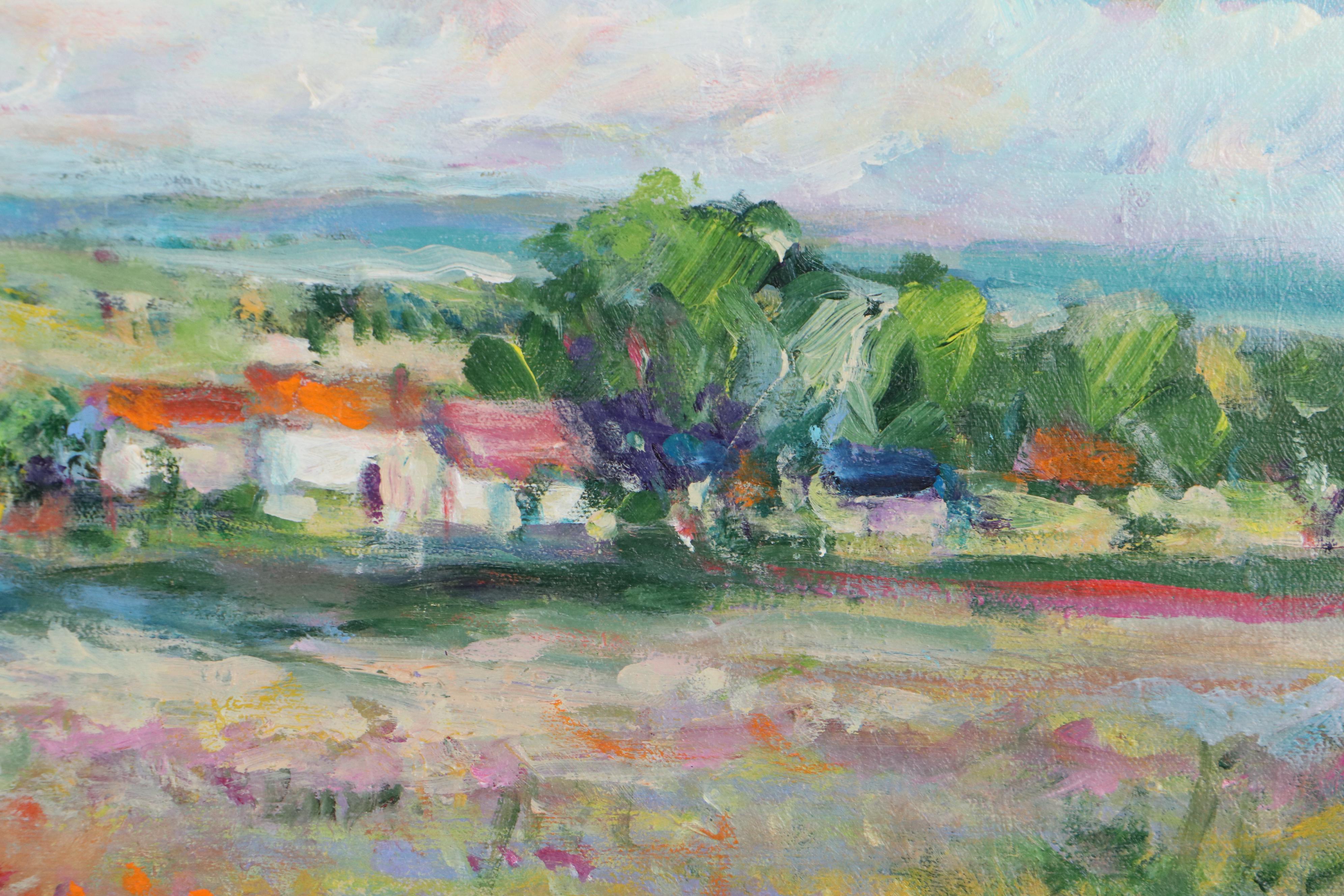 Mimi Nieman Impressionist Style Landscape Oil Painting, Late 20th Century